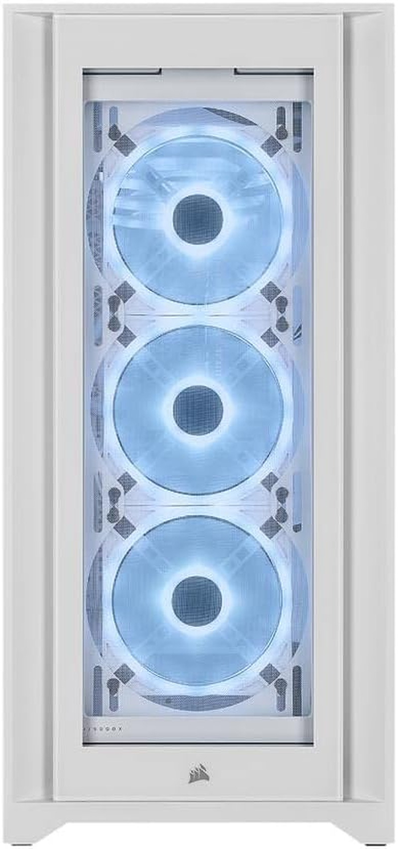 CORSAIR Icue 5000X RGB QL Edition Mid-Tower Case - True White (Four CORSAIR QL120 RGB Fans, Included CORSAIR Icue Lighting Node CORE, Easy Cable Management, 136 Total RGB Leds) White image number 7