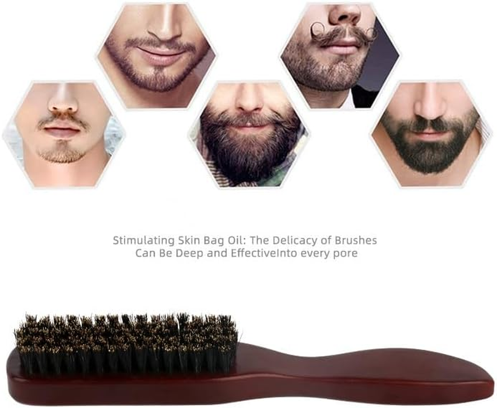 Chilvure Universal Boar Bristle Beard Brush, Anti-Static Styling Wooden Hair Brush for Men&Women, Perfect for Hair&Beard Care Men'S Grooming Straightens Promotes Growth Works with Beard Oil and Balm Beard Kits - Red image number 5
