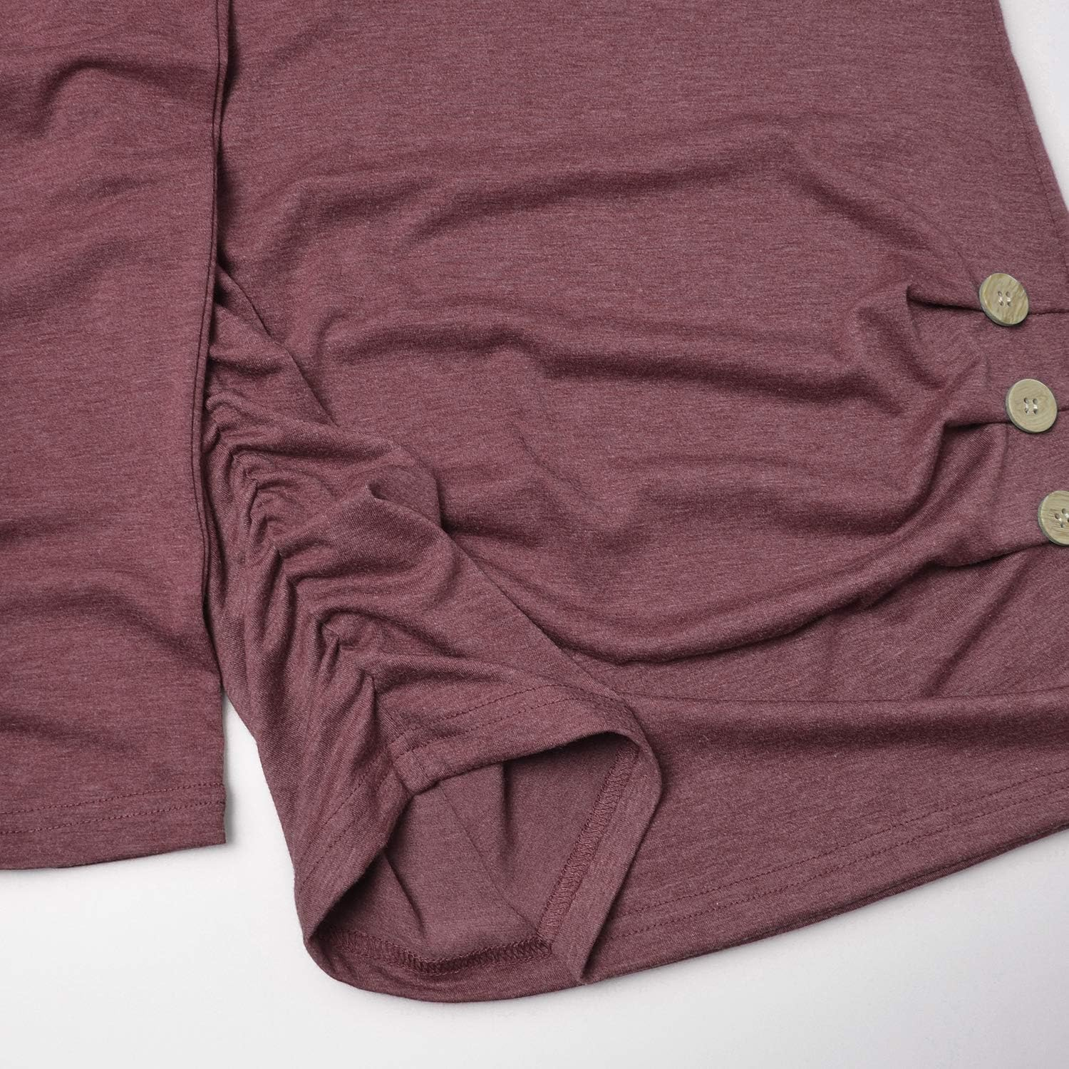 GINKANA Maternity Shirt Long Sleeve Basic Top Ruch Sides Buttons Tshirt for Pregnant image number 7