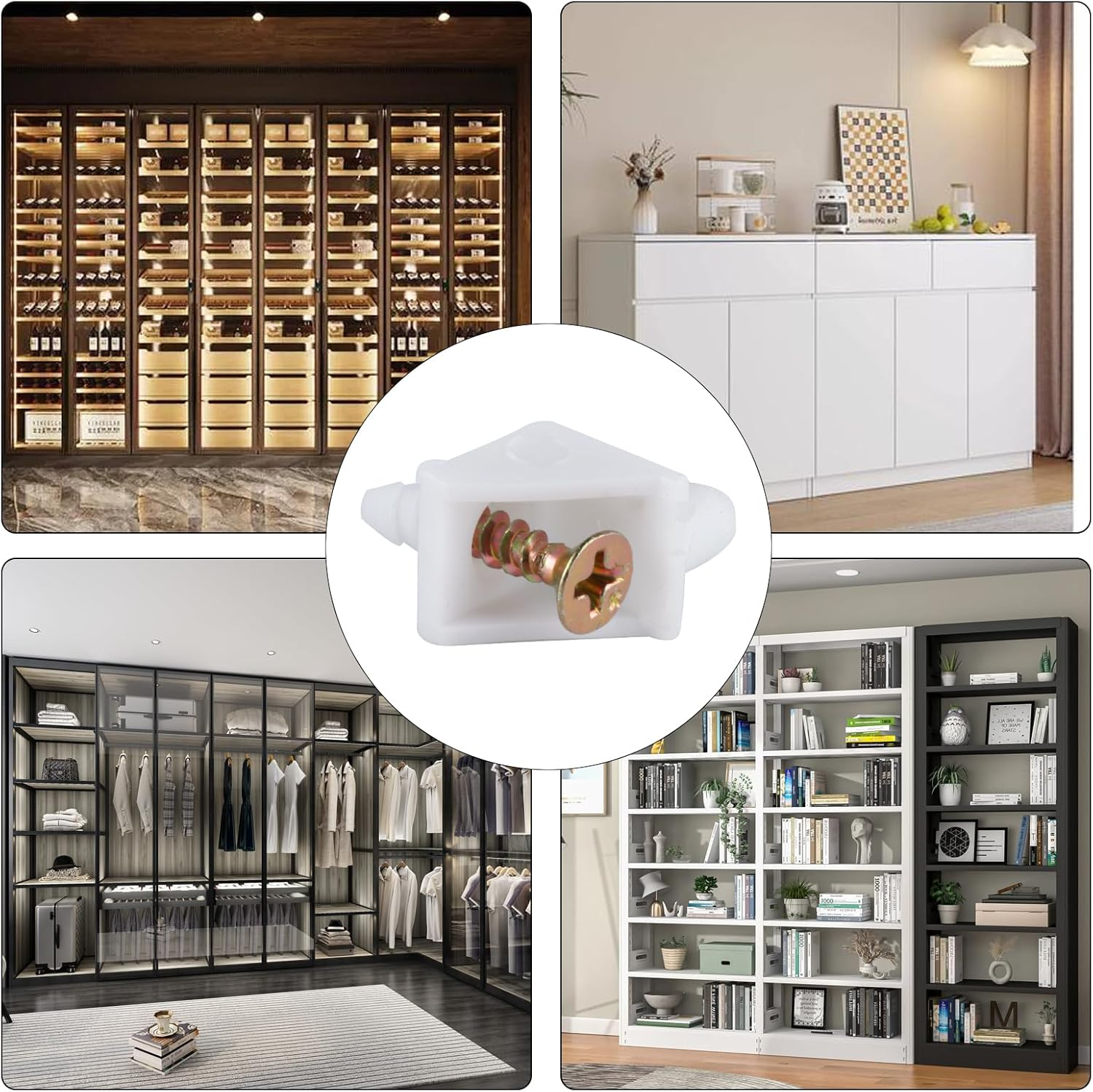 Pack of 100 for IKEA Shelf Support 5 Mm, Shelf Brackets, Shelf Brackets, Glass Shelf Support for IKEA Pax Floor Brackets, for KOMPLEMENT Floor Holder, for IKEA Replacement Part 101558 (White) image number 4