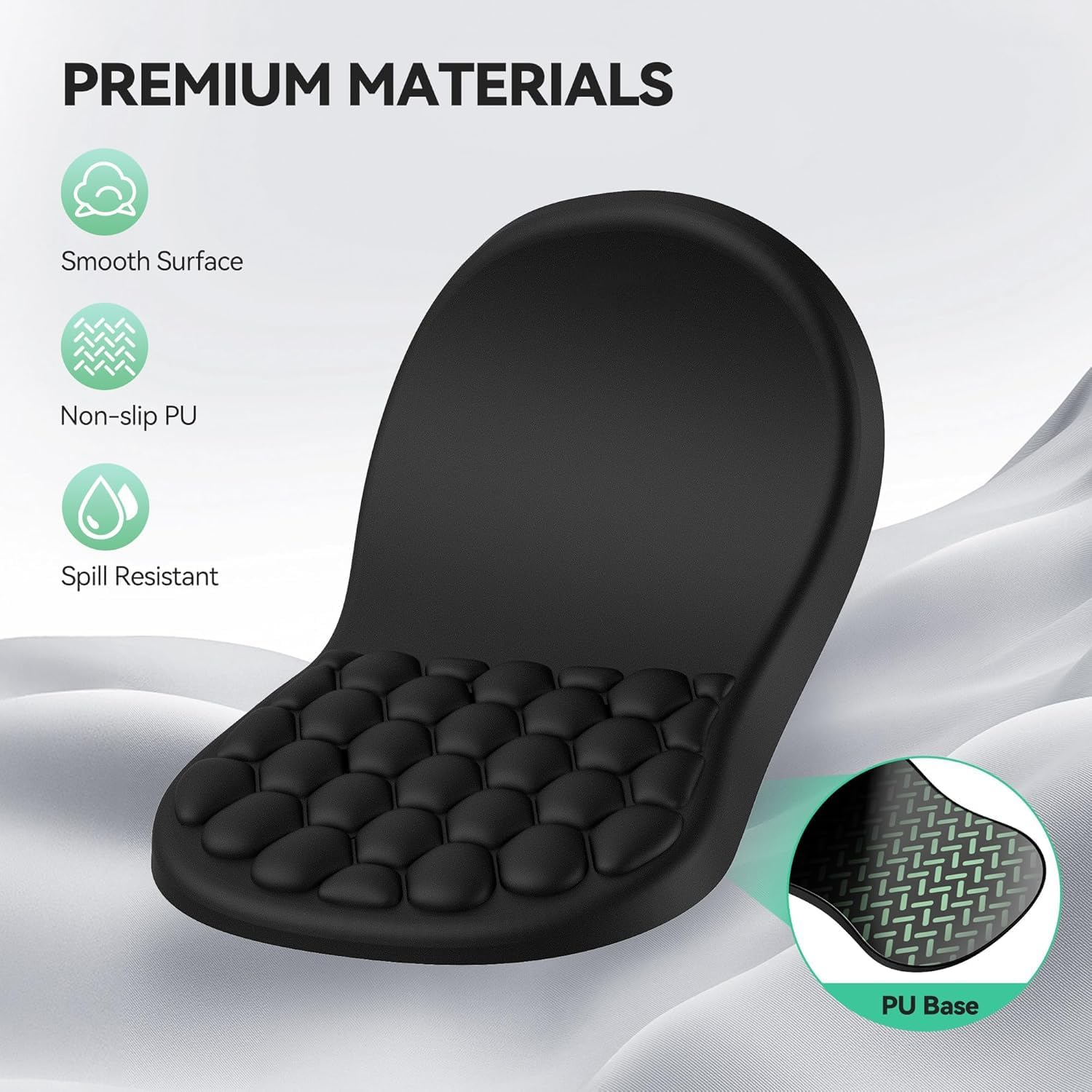 Mouse Pad Wrist Support, Ergonomic Mouse Pad with Wrist Rest, Comfortable Computer Mouse Pad for Laptop, Pain Relief Mousepad with Non-Slip PU Base for Wireless Mouse & Desk image number 4