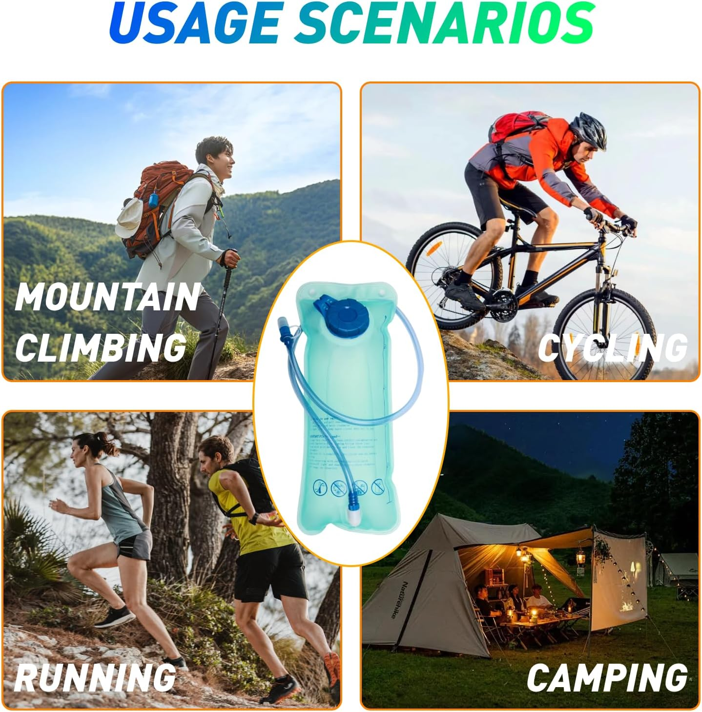 Premium 2 Liter Hydration Bladder, Upgraded Leak-Proof Water Reservoir for Backpack, Bpa-Free Hydration Pack for Outdoor Adventures, Hiking, Running, Climbing & More image number 1