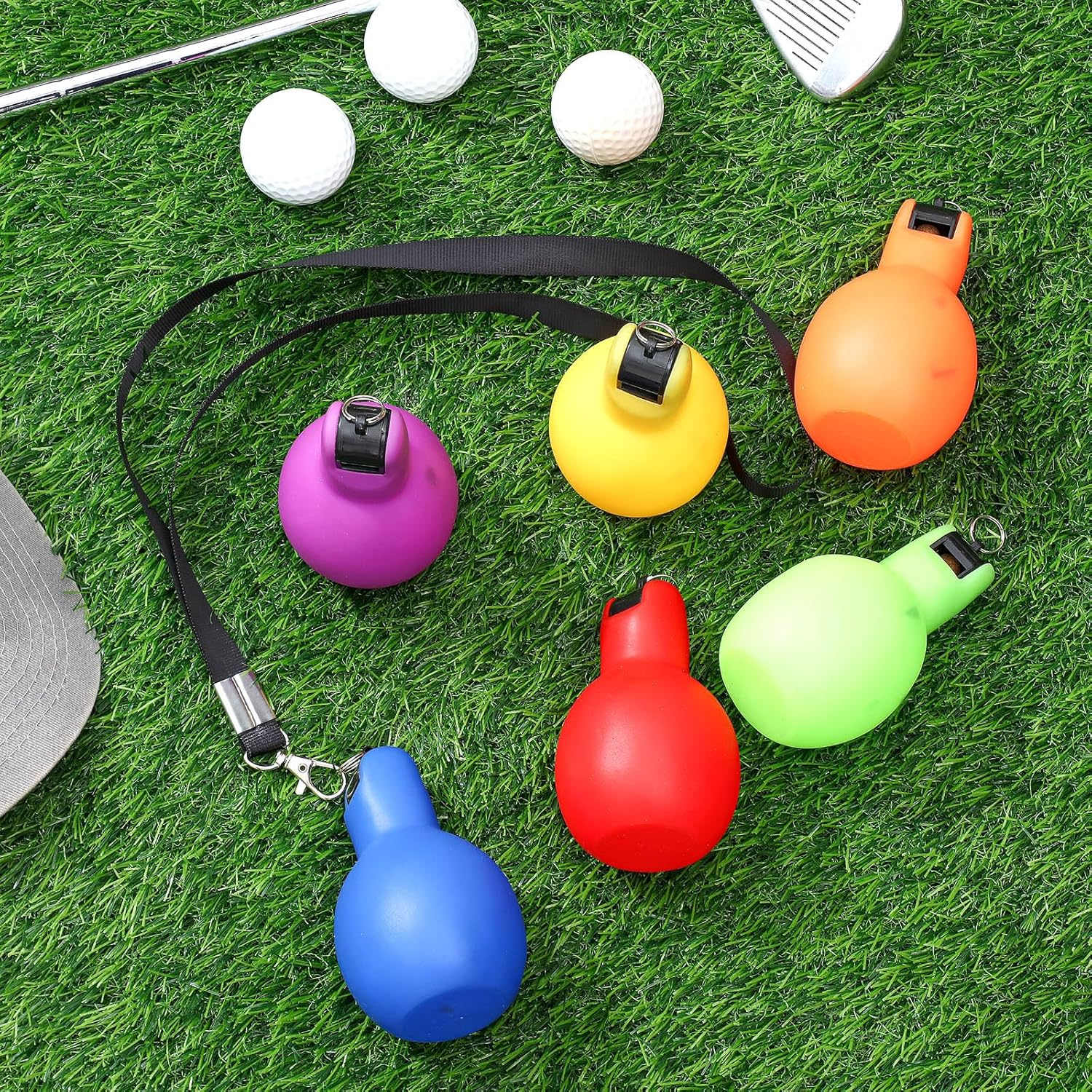 Hand Squeeze Whistles with Lanyards Multicolored Coach Whistle for Coaches Referees Handheld Sports for Indoor Outdoor Home Sports, Soft PVC