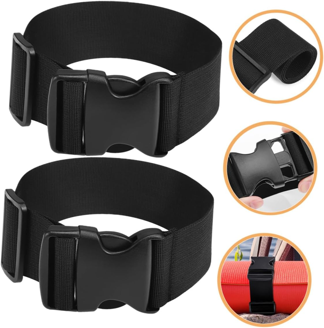 ROMISBABA 2Pcs Adjustable Luggage Buckle Straps Wide Heavy Duty Fixing Belts for Travel Camping Hiking Backpack Secure Tie down with Quick Release Buckle image number 6