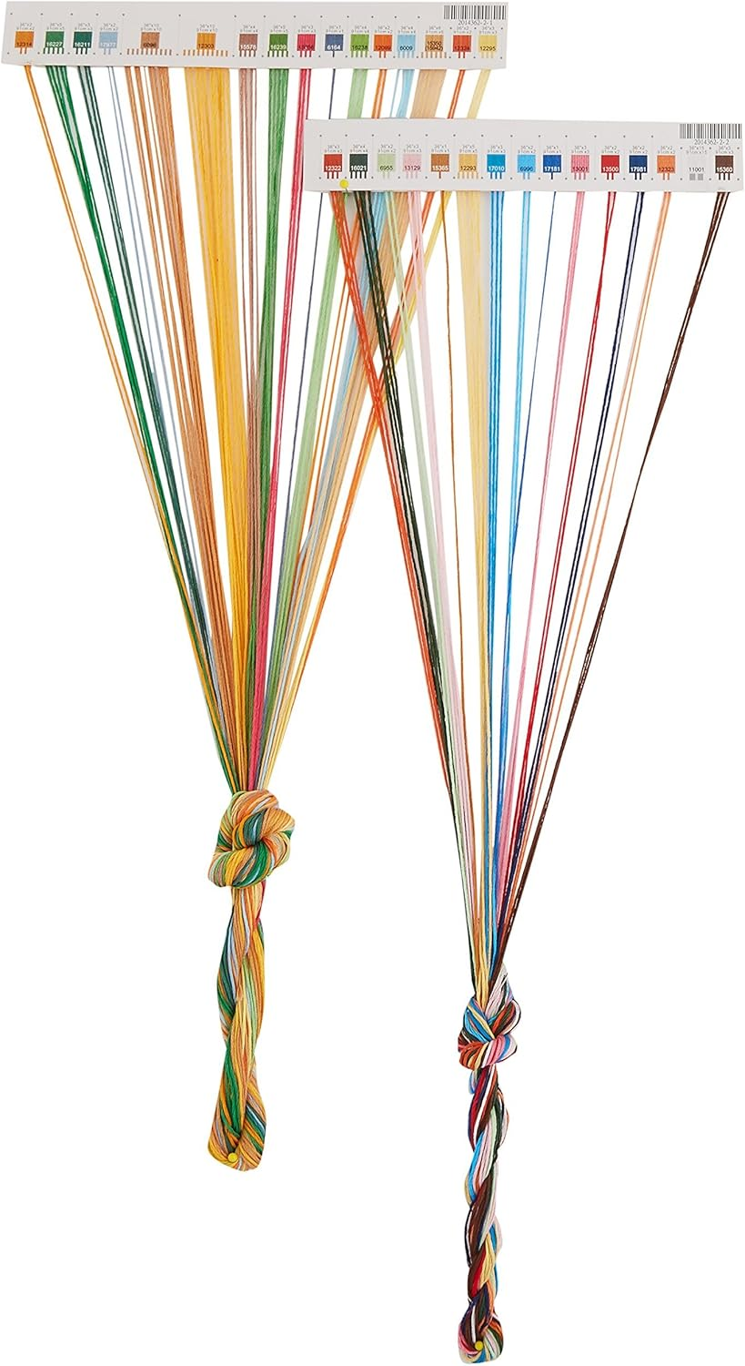 Dimensions Colored Beach Chairs Counted Cross Stitch Kit, 14 Count Light Blue Aida, 7'' X 14''