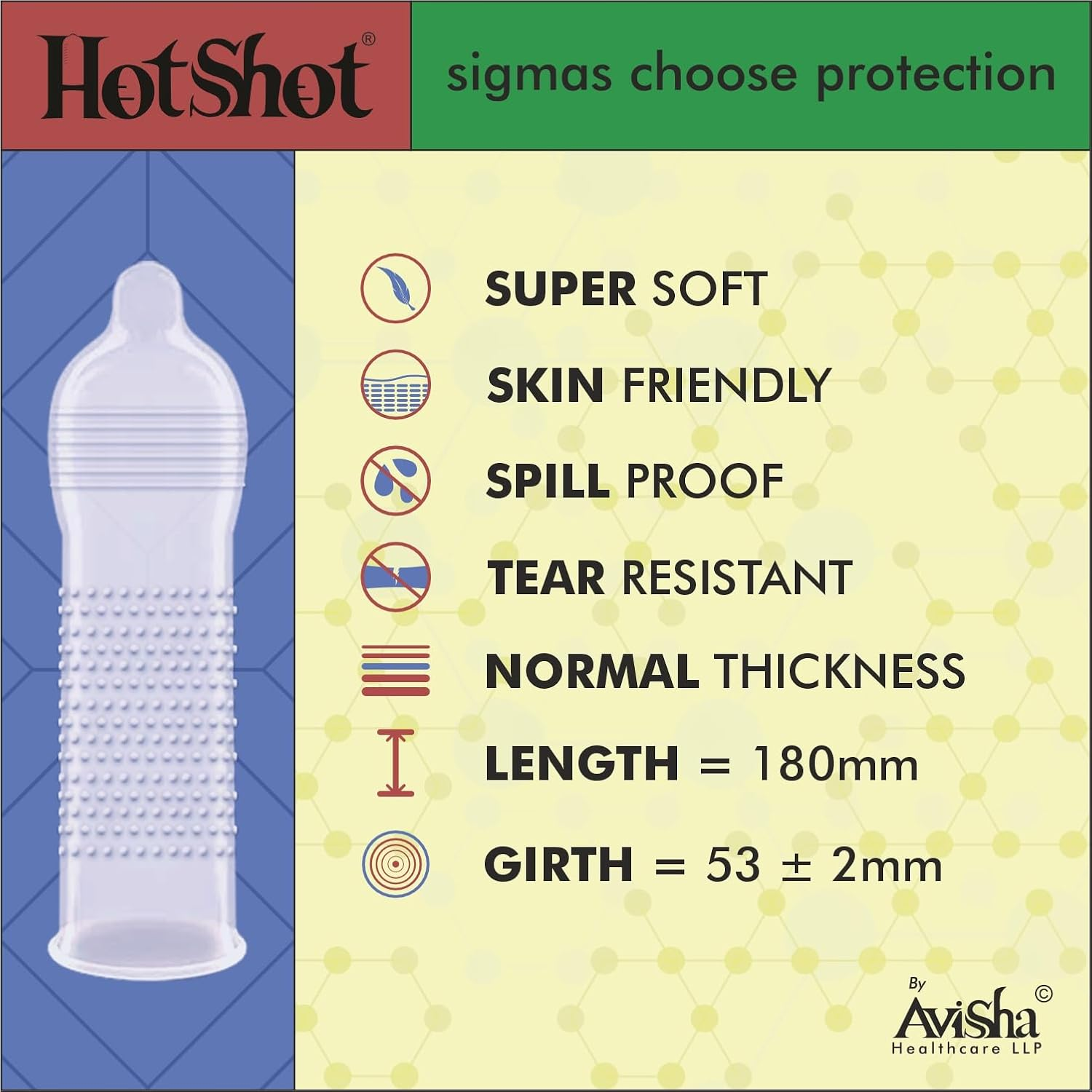HOT SHOT 4IN1 Dotted, Ribbed, Contored and Extra Time Condom for Men - 10 Count image number 4