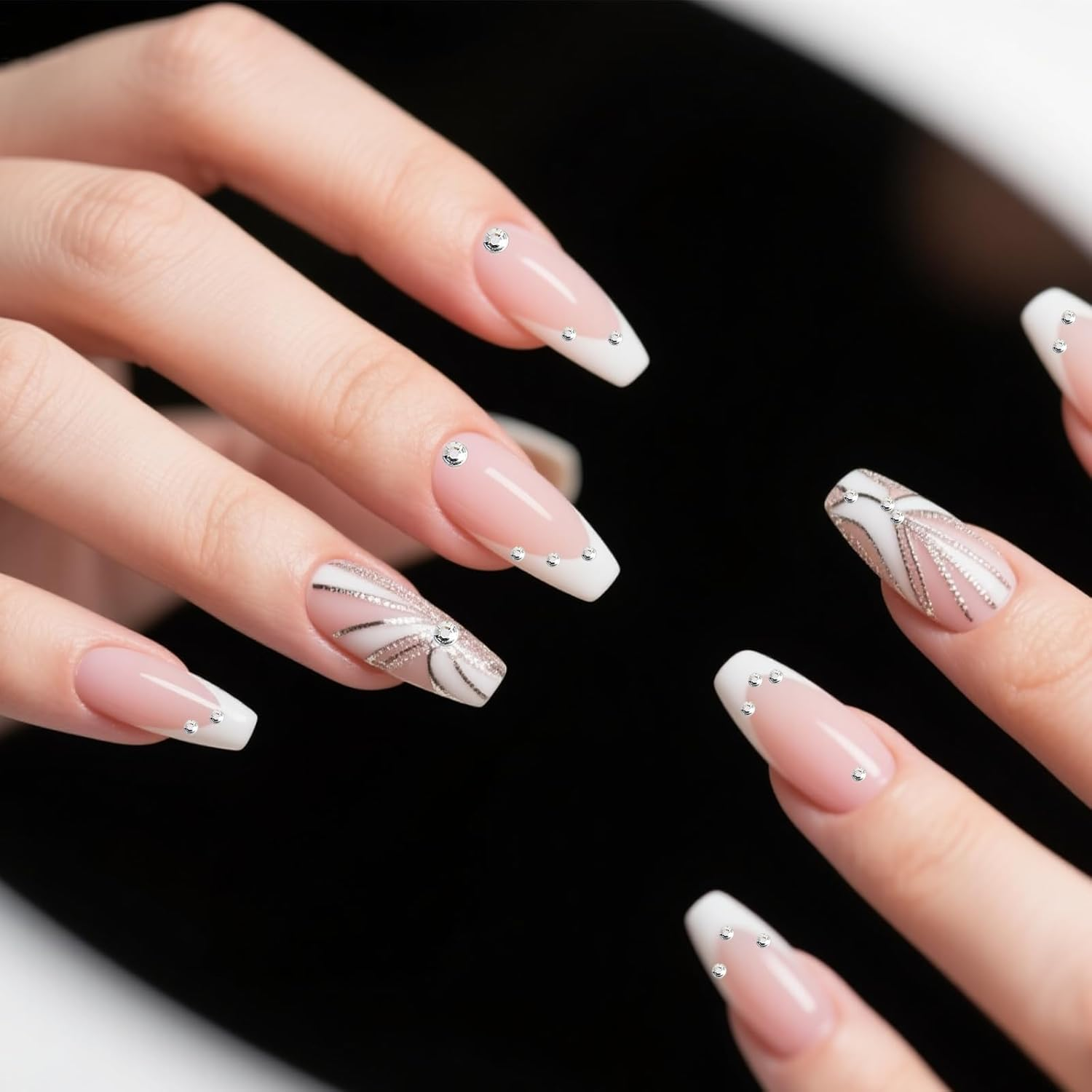 Jeyzuroa 5Pcs Gems Rhinestone Stickers, Self Adhesive Rhinestones Nail Stickers for Makeup, Festival, Hair, Eye, Body, Crafts