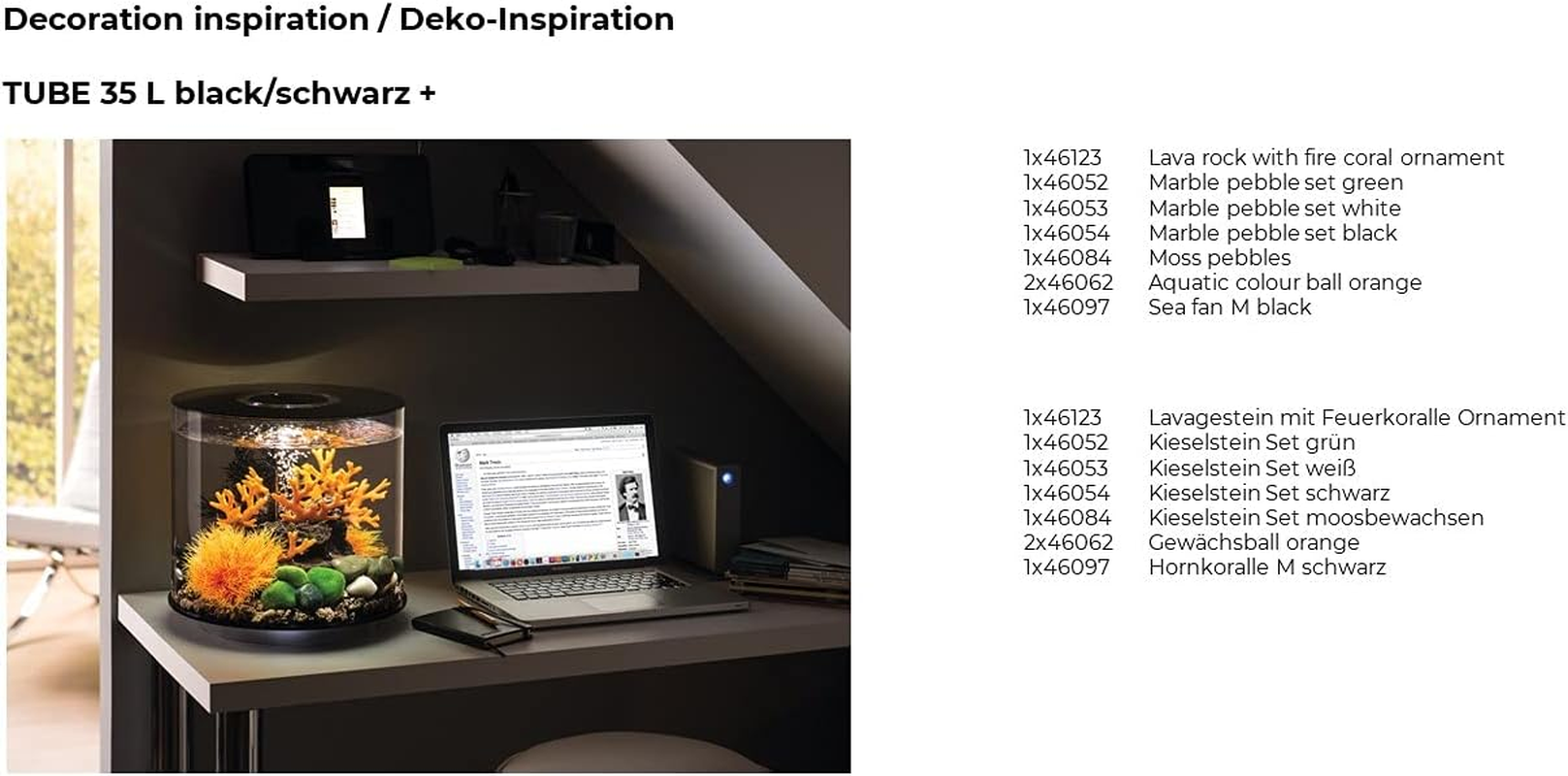 Biorb 46097.0 Sea Fan Medium Black Aquariums 3 X 3 X 14.2 Inches image number 7