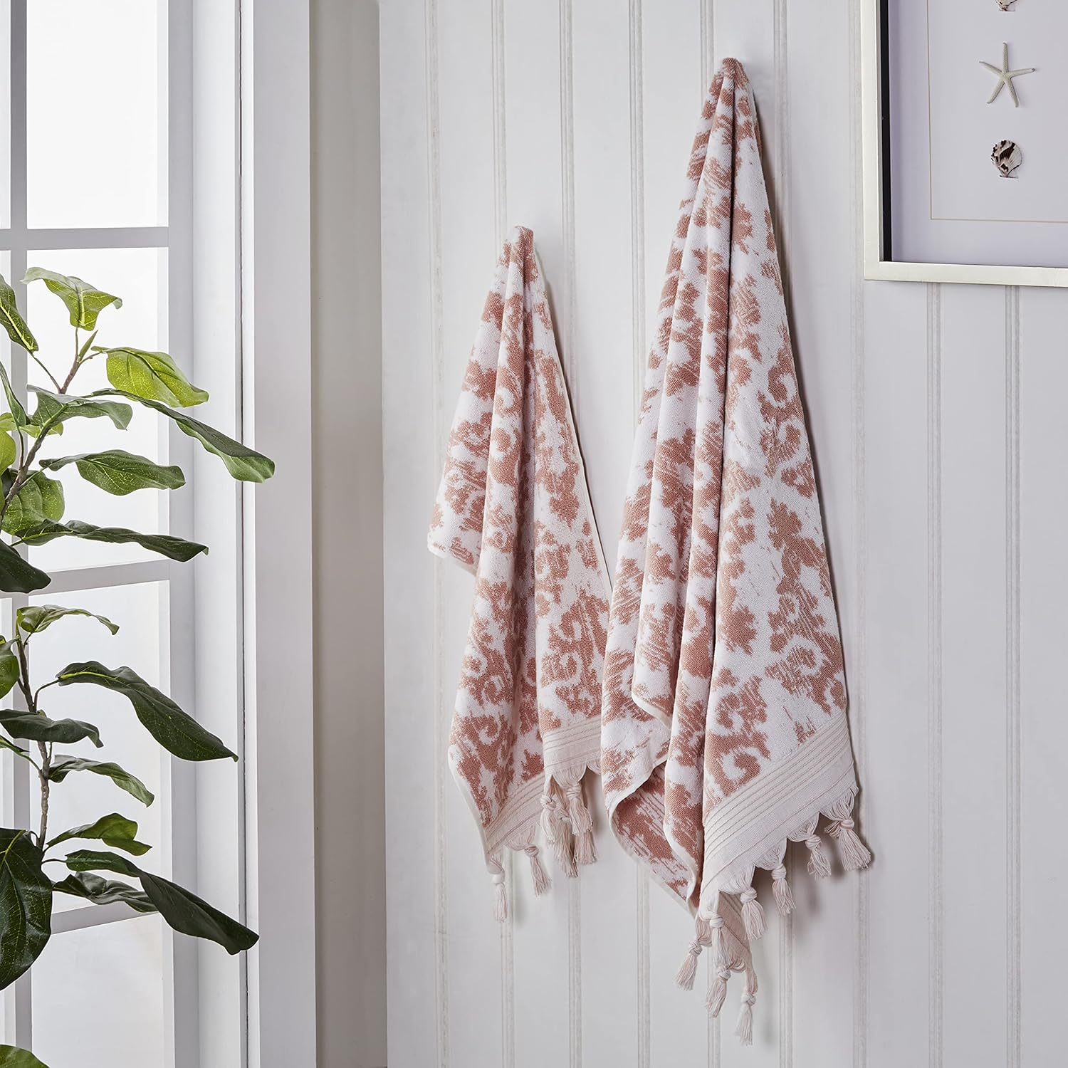SKL Home by Saturday Knight Ltd. Mirage Fringe 100% Turkish Cotton Hand Towel Set, Blush image number 2