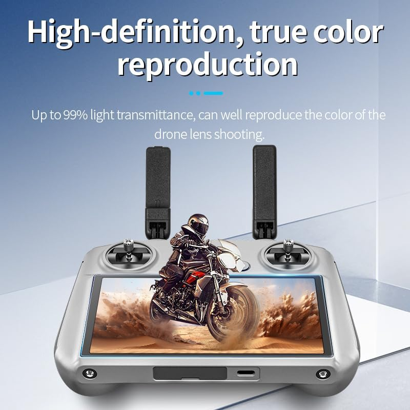 2 Pcs Screen Protector for DJI RC/RC2 with Positioning Installation Tool Compatible with DJI Mini 4 Pro Anti-Glare Glass Lens image number 2