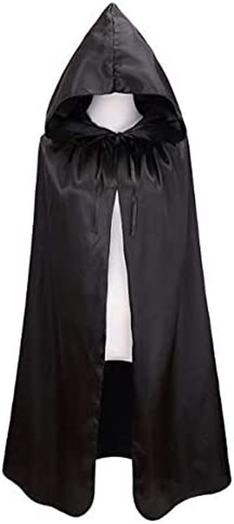 GREUS Kids Christmas Halloween Costume Satin Hooded Party Cloak with Hood Vampire Witch Cosplay Cape Robe 8-16 Y