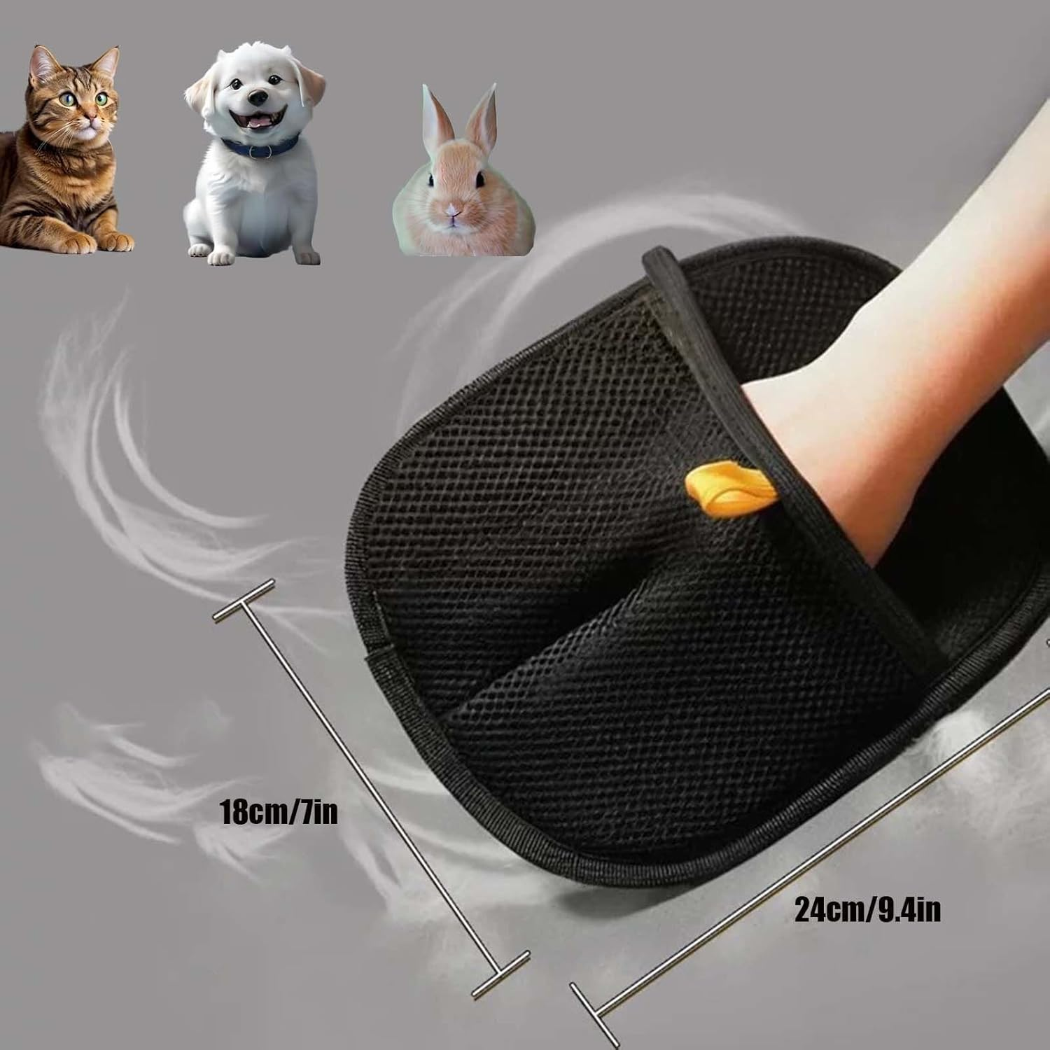 Pet Hair Remover Glove for Dogs & Cats &ndash; Two-Way Static Cleaning Grooming Glove for Furniture, Carpet, Car, Bedding &ndash; Reusable Hair Removal Mitt (1PC)