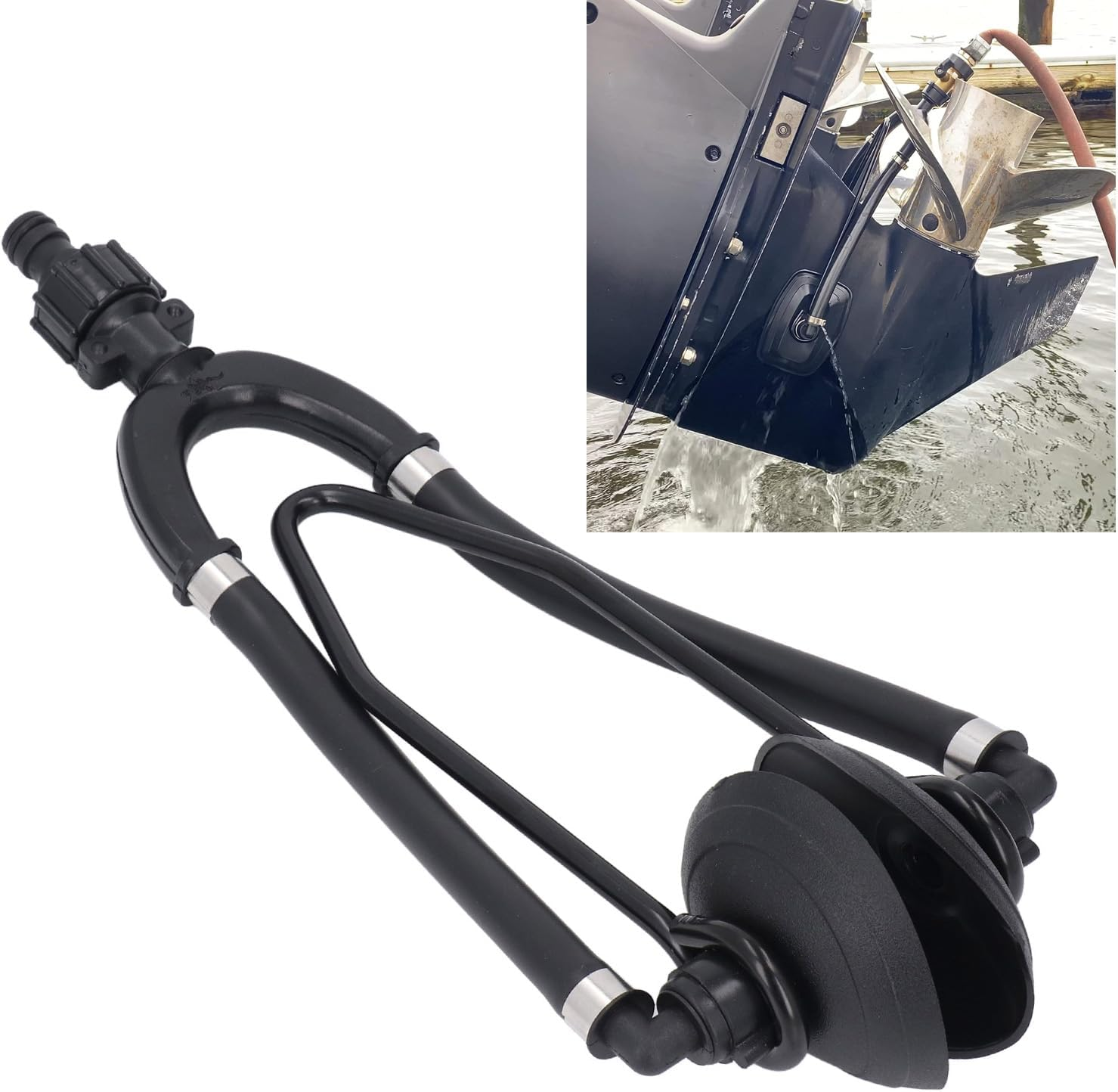 Dual Water Feed Motor Flusher, Outboard Motor Flusher, Boat Dual Flowing Motor Flusher, Marine Engine Winterizing Flushing for Evinrude, Johnson, Etc. image number 6