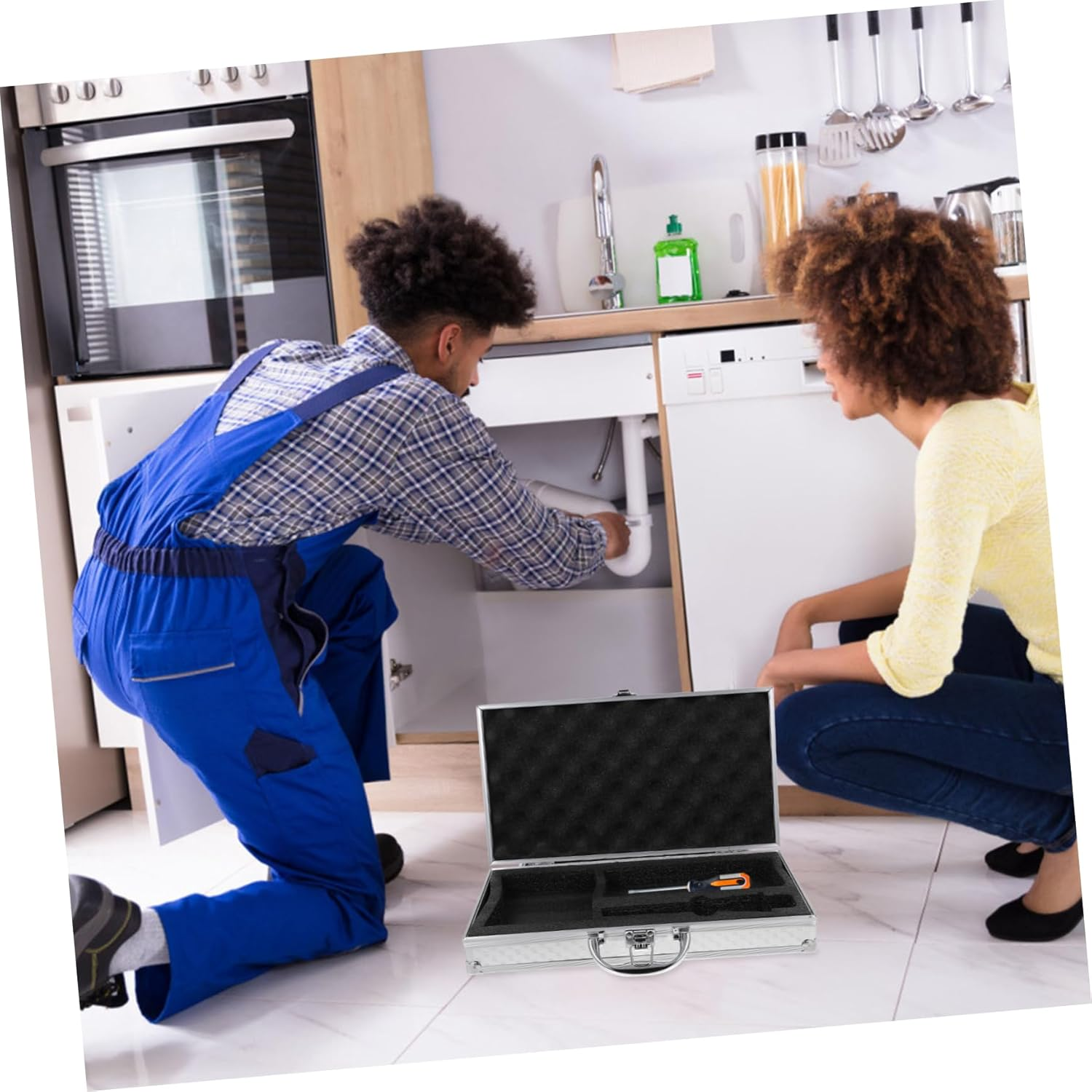 Generic Portable Aluminum Alloy Tool Box Shockproof Carrying Case Handle Small Size for Instruments and Dj Gear Storage Sturdy Metal Briefcase for Travel and Organization image number 4