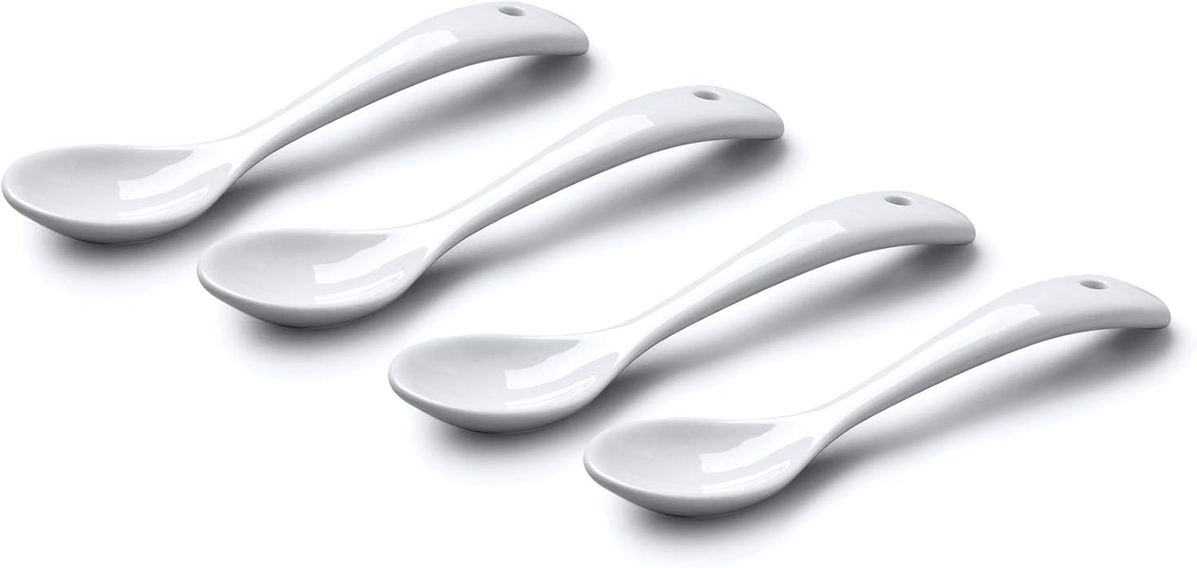 WM Bartleet & Sons 1750 TSET153 Set of 4 Traditional Porcelain Condiment Spoons for Jam, Sugar and Sauces (11Cm) &ndash; White image number 3