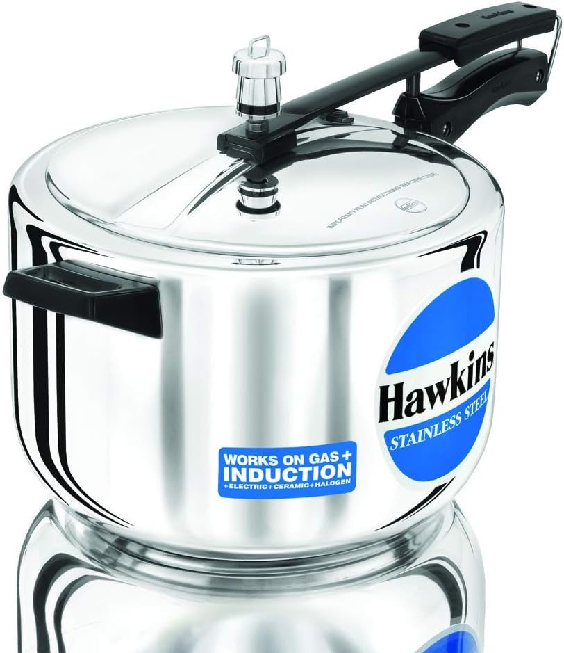 Hawkins Stainless Steel Induction Compatible Pressure Cooker, 8 Litre Capacity, Silver image number 3