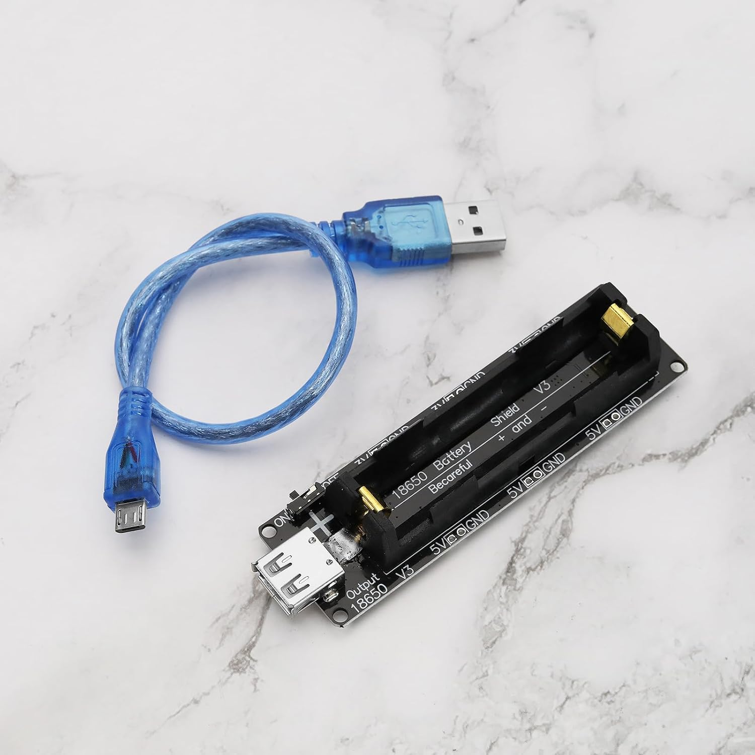 Be in Your Mind 2 Set of 18650 Lithium Li-Ion Battery Expansion Shield 5V-3V Micro USB Module 600Ma 3V/1A 5V/3A with Charging Cable Compatible with Raspberry Pi 3 Compatible with ESP32 ESP8266 image number 5