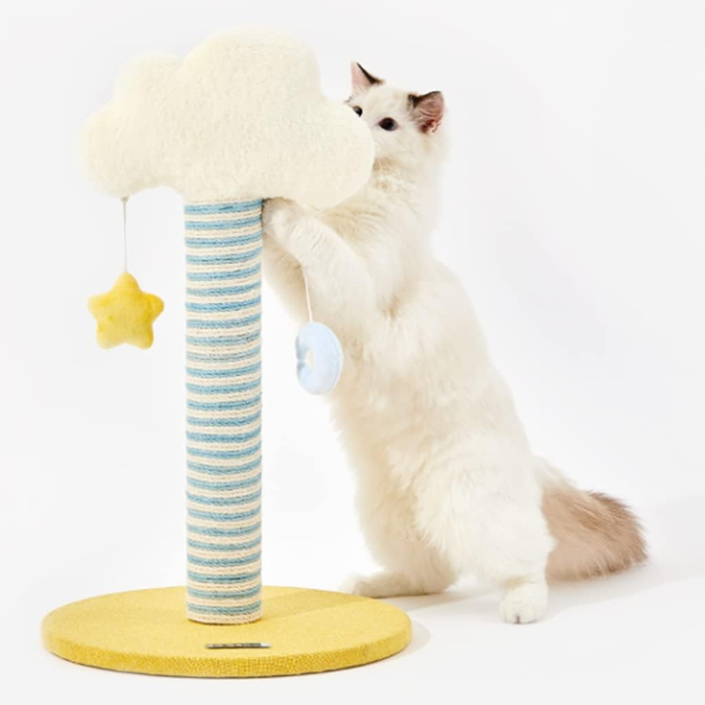 Creativity Cat Tree White Cloud Modeling, Cat Activity Tower with Colorful Jute Scratching Posts, Protect the Furniture image number 1