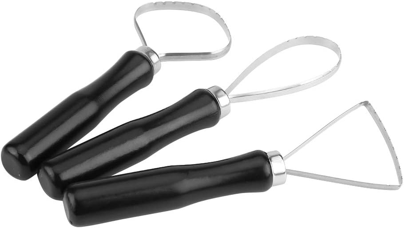 3 Pcs/Set Wax Pottery Tool Wooden Pottery Clay Carving Tools Pottery Clay Sculpture Carving Tool Clay Sculpture Big Loop Tool for Rock Painting, Pottery Clay Modeling Embossing Nail Art DIY image number 3