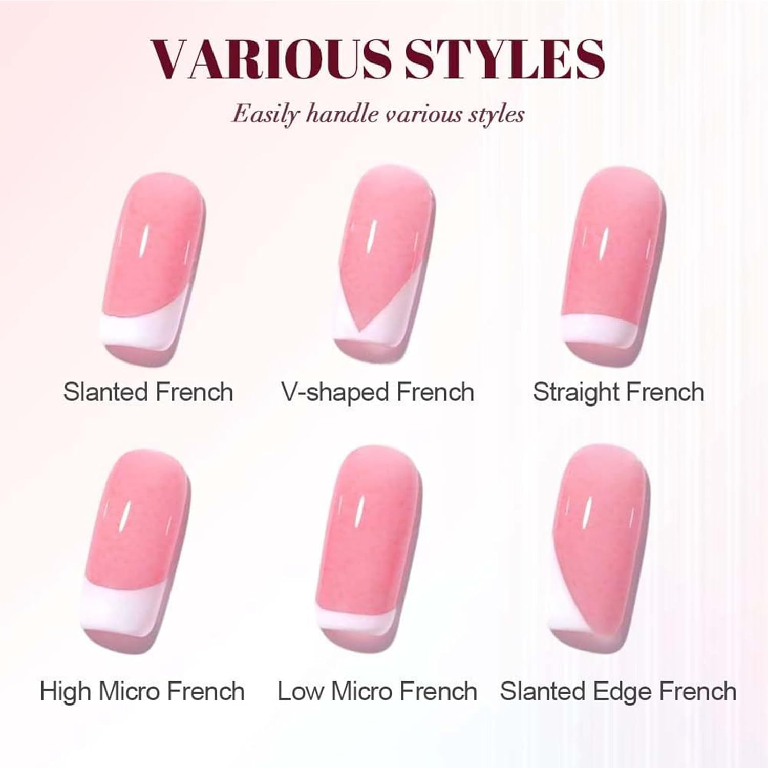 Ancsttu French Tip Nail Stamper,Nail Stamper Art Kit Clear Silicone Stamping - Manicure Fingernail Printing Art Accessories for Home Salon Indoor Outdoor image number 3