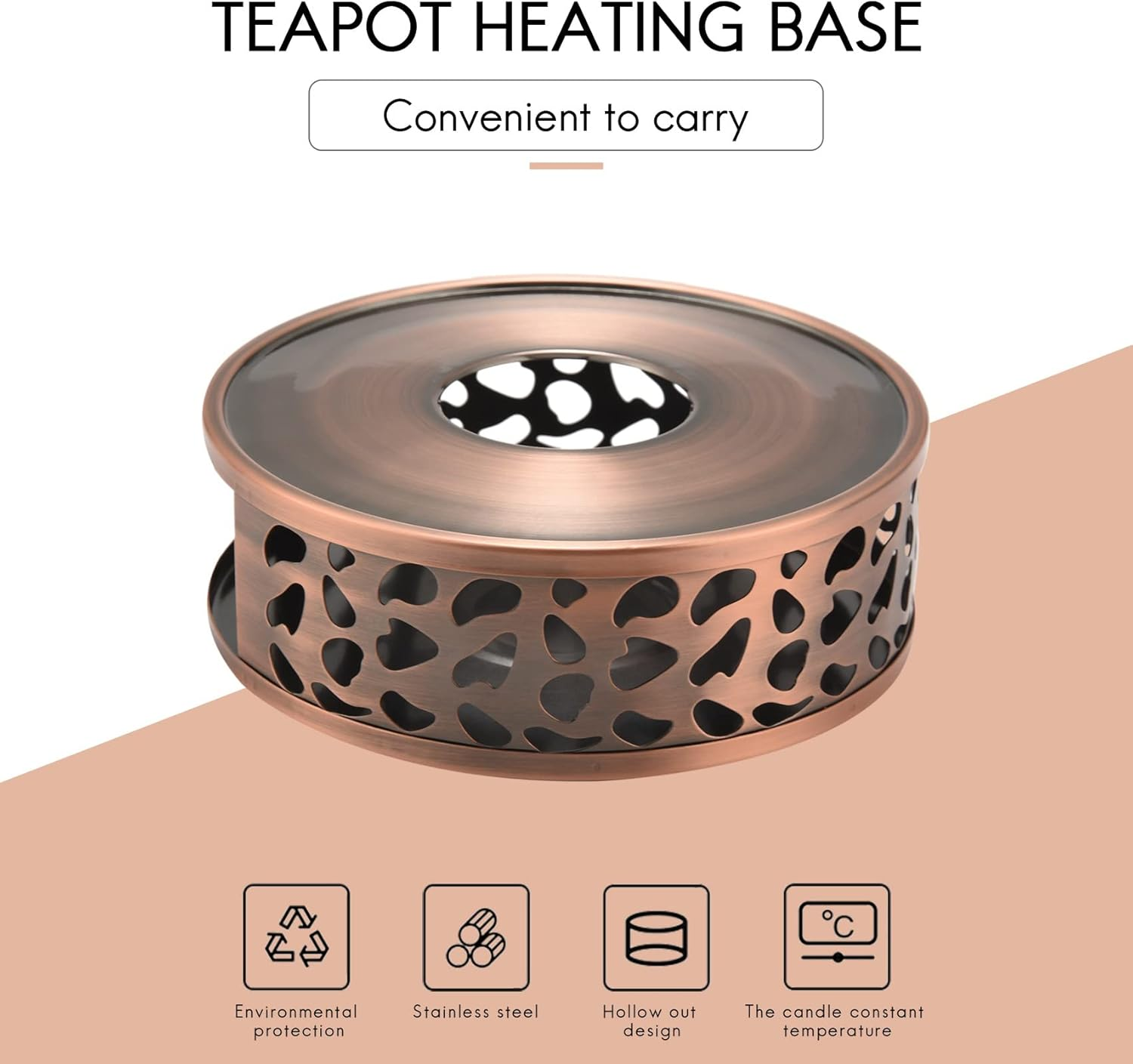 Durable Steel Tea Warmer, Heating Base, Teapot, Warm Tea Stove, Candle Teapot, Tea Set image number 1