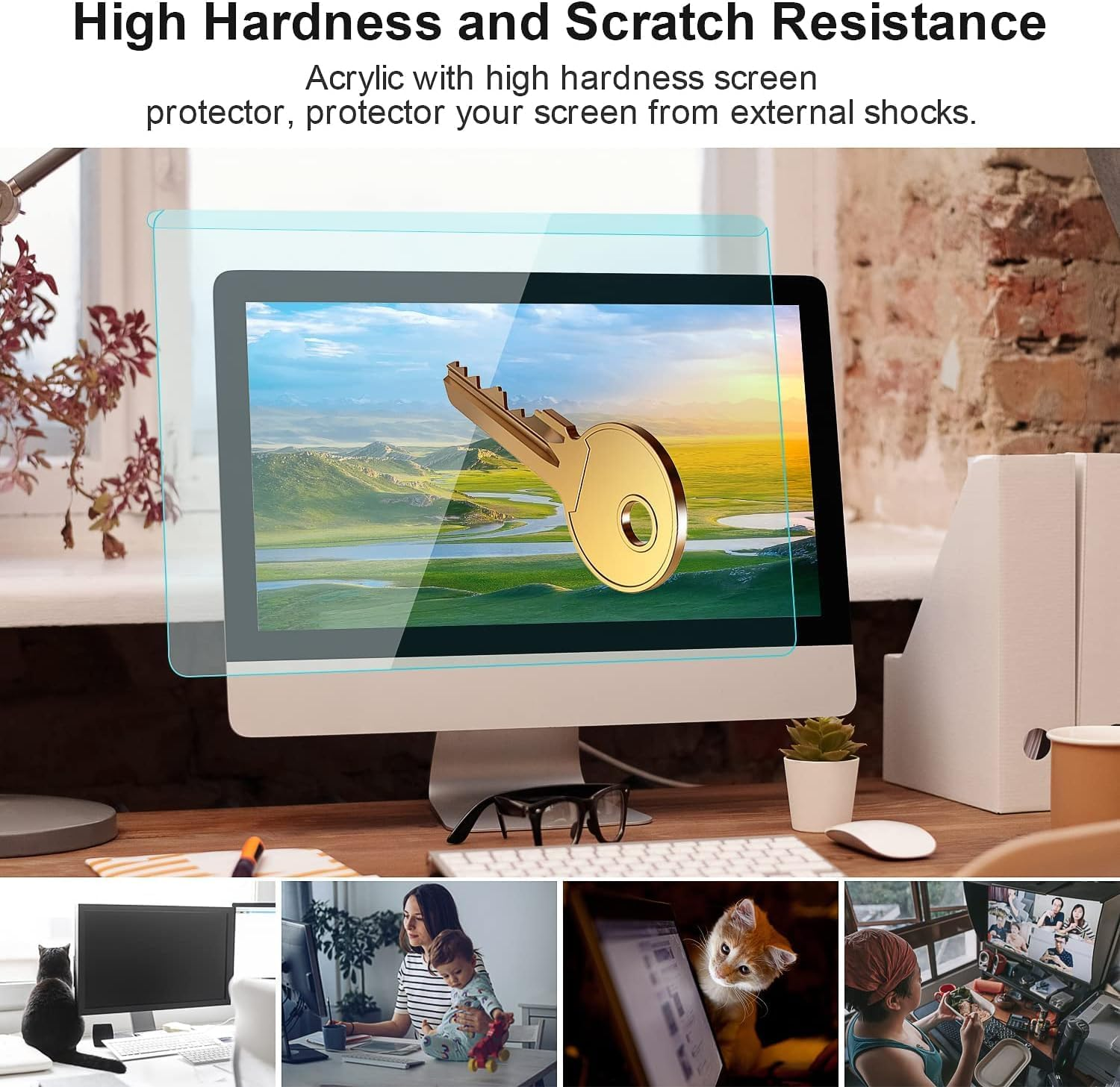 Blue Light Blocking Screen Protector Panel for 27 Inch Diagonal LED PC Monitor Anti-Uv Eye Protection Filter Film - Widescreen Monitor Frame Hanging Type image number 1