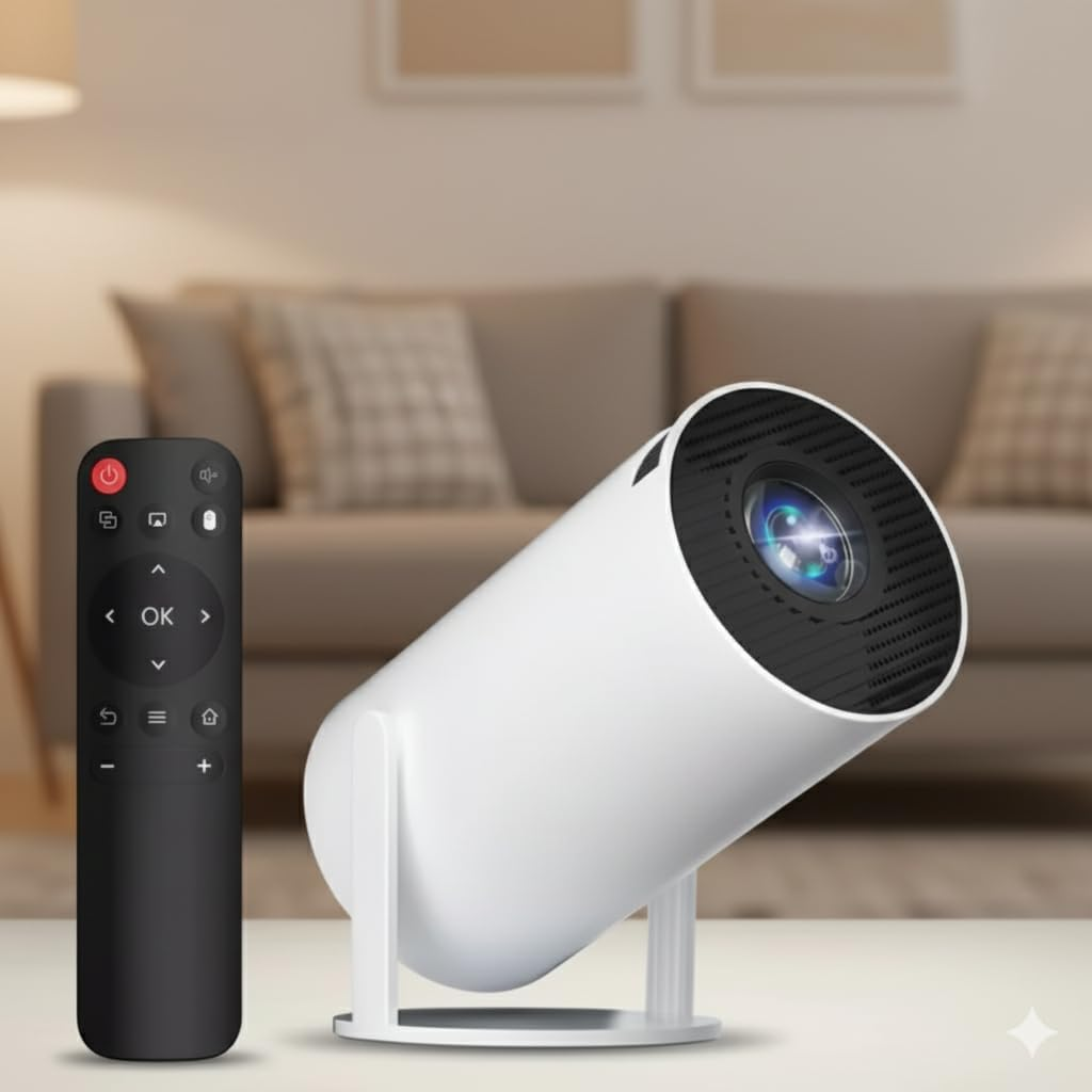 Mini Smart Portable Projector 4K Support, 7000 Lumens, Android 11 OS, Wifi 6 & Bluetooth 5.0, 180&deg; Rotatable, Auto Keystone Home Theater Movie Projector for Outdoor/Indoor image number 1