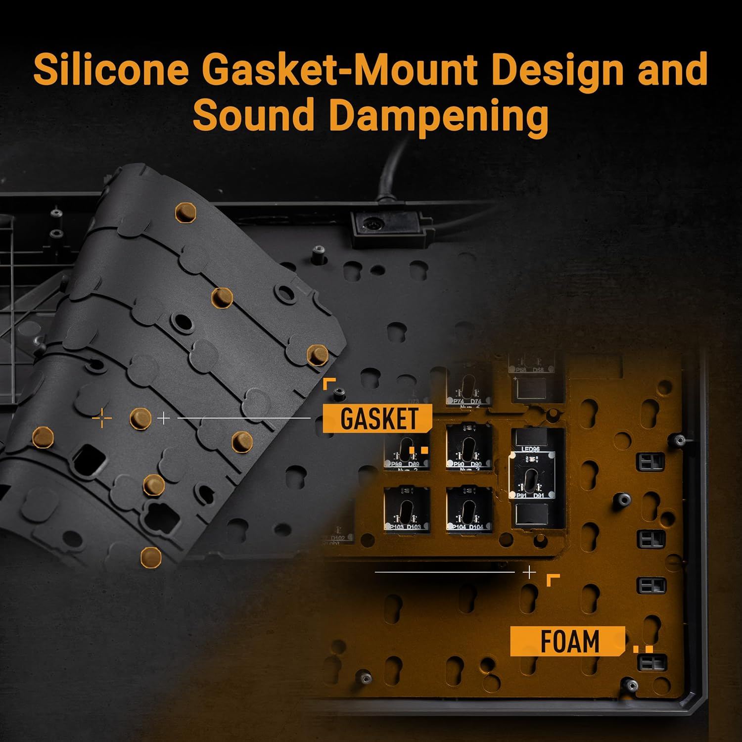 ASUS TUF Gaming K3 Gen II Keyboard with Compact 97-Key Layout, Optical-Mechanical RGB Switches, Silicone-Gasket Mount, Dampening Foam, IP57 Waterproofing, a Detachable Top Plate, and Aura Sync image number 4