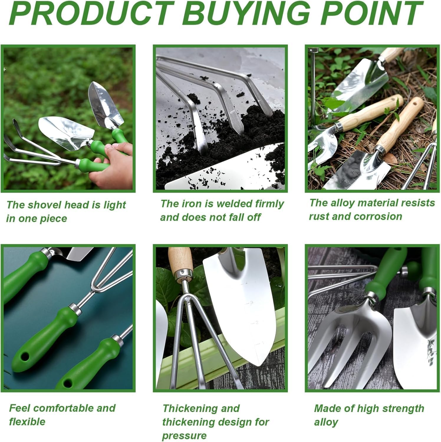 Fokmuaex 1Pcs 10.6X3.5 Inch Stainless Steel Hand Rake with Plastic Handle - Hanging Garden Tool for Gardening, Weeding, Transplanting & Digging image number 1