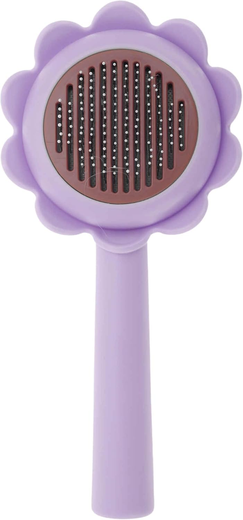 CAPASTEC Pet Brush, Cleaning Brush for Cats and Dogs, Flower Shape Pet Grooming Brush Tool, Easy Detangling Puppy Brush for Hair Massage Indoor and Outdoor, Purple image number 5