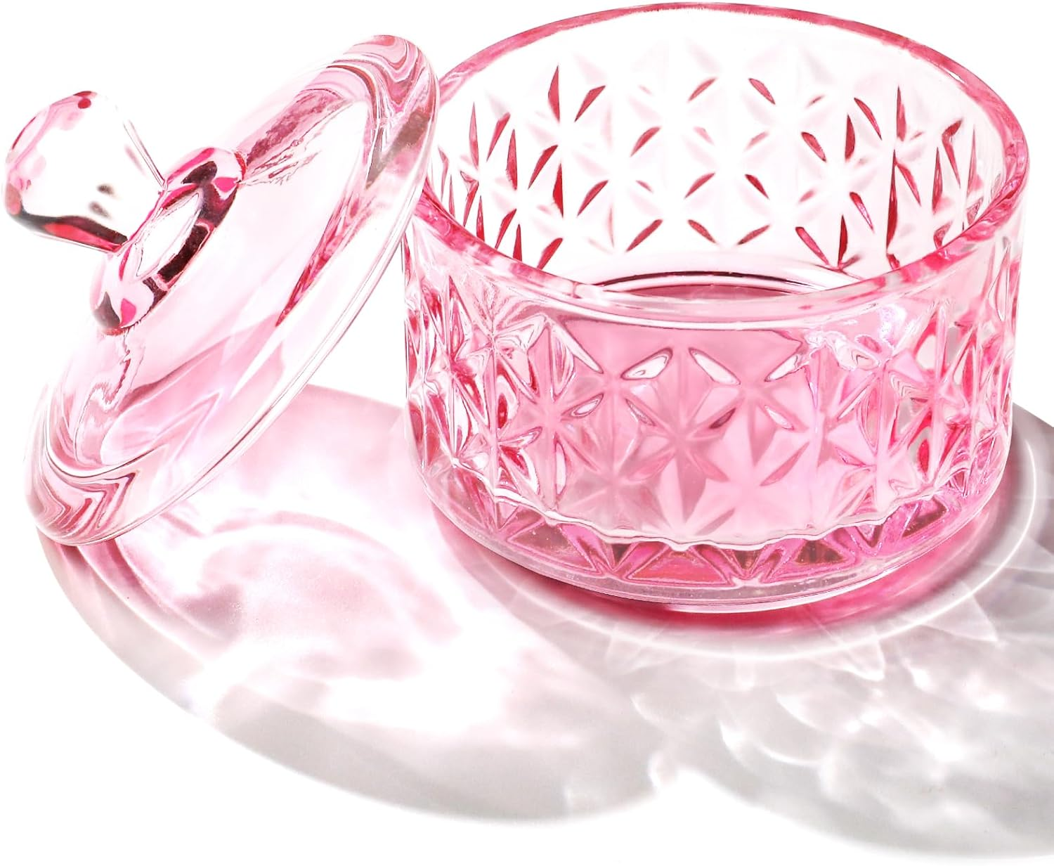 BOMOQING Nail Dappen Dish with Lid, 60Ml Large Nail Monomer Dish, Glass Nail Cup for Holding Acrylic Liquid Acrylic Nail Powder Nail Decor Monomer Acrylic Nail Liquid (Pink)&hellip;