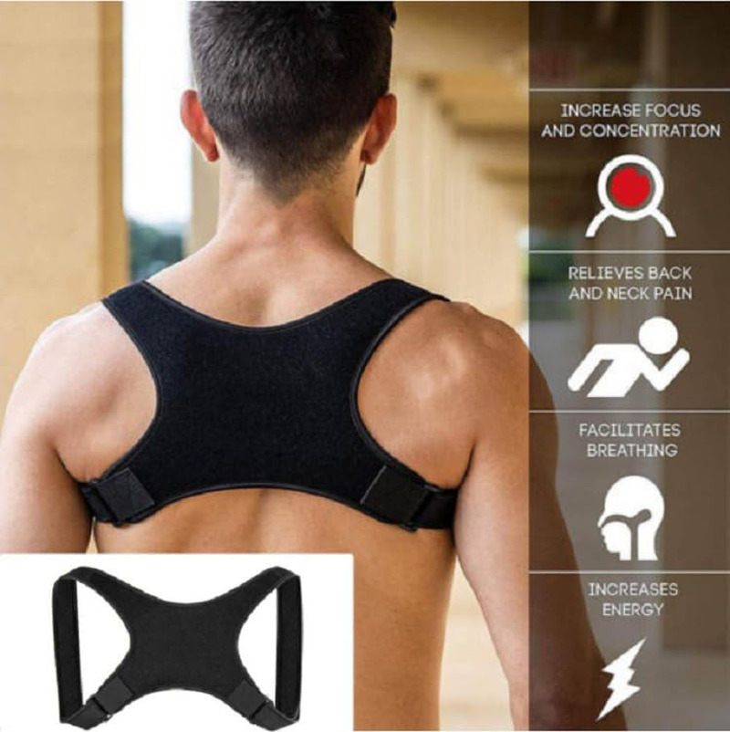 Posture Corrector for Men & Women - Adjustable Copper Infused Orthopedic Brace for Pain Relief from Bad Posture, Slumping - Targets Upper Back, Neck, Clavicle ﻿Shoulders image number 6