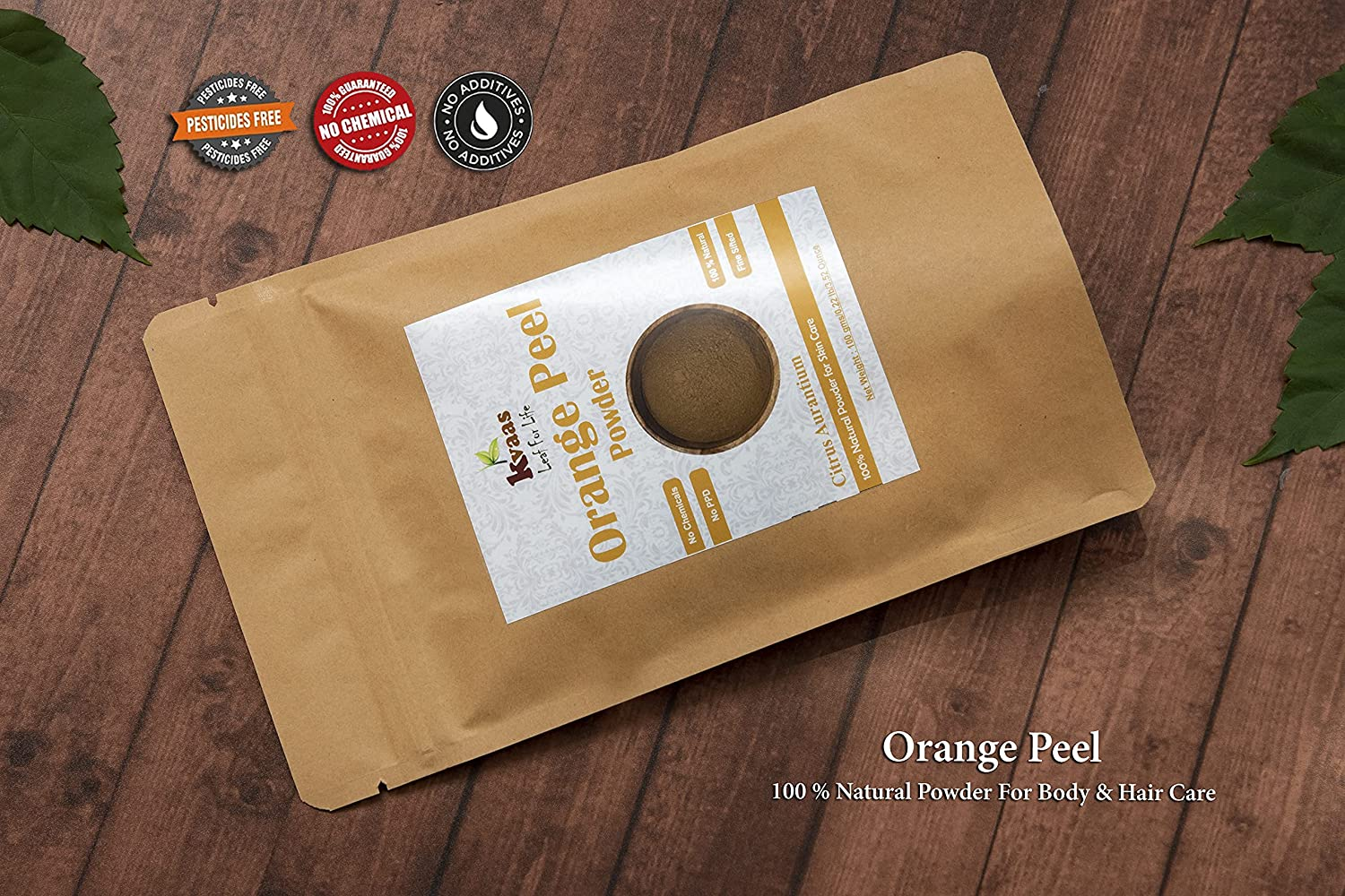 Orange Peel Powder | 3.53 Oz (100 G) | Citrus Aurantium | Natural & Pure Powder for Skin Care by KVAAS image number 3