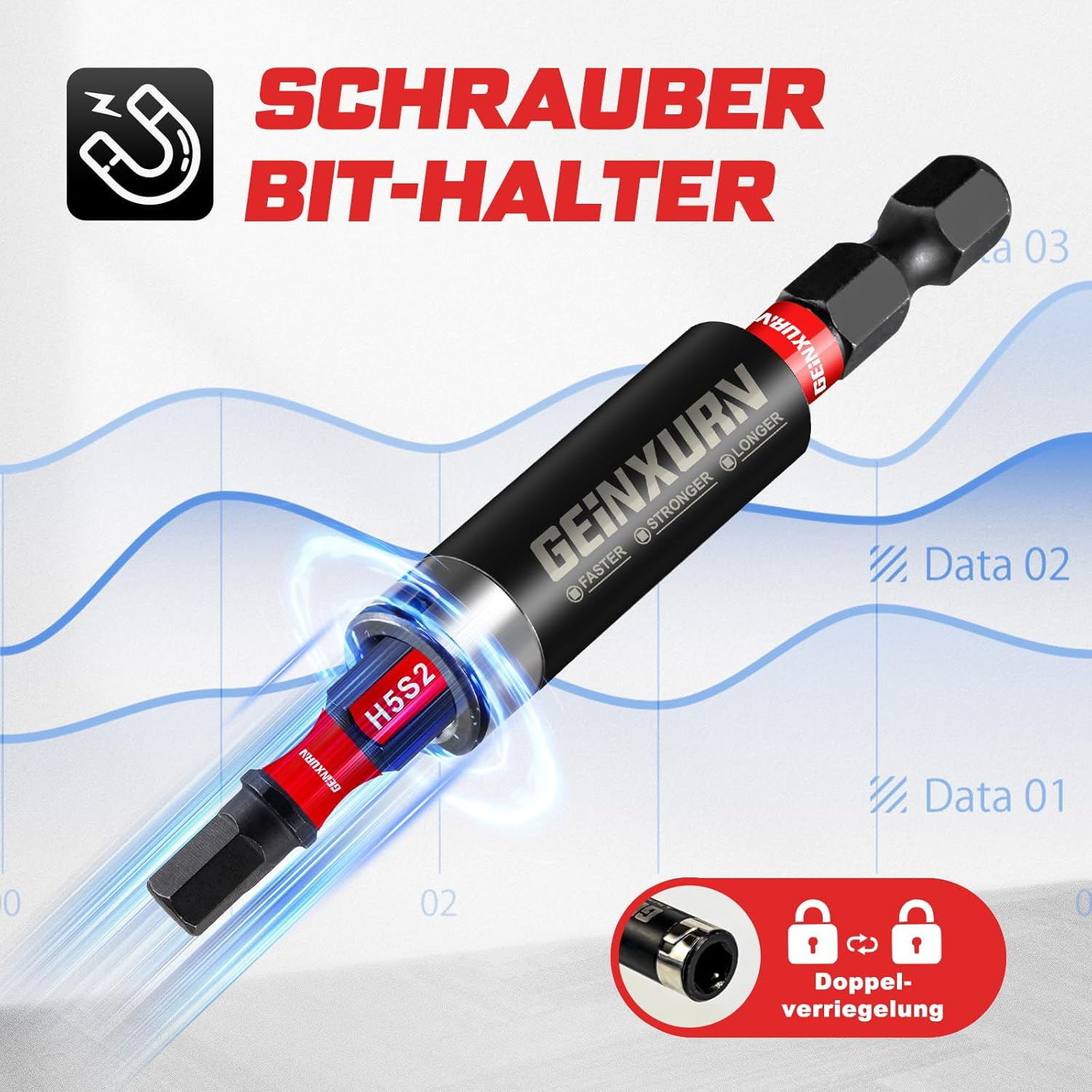 Geinxurn Impact Resistant Screwdriver Bit Set, Hexagonal Bit Set, 20 Pieces Hex (1.5-8 Mm) 25 Mm 50 Mm 1/4 Inch Hex Shank S2 Alloy Steel Screwdriver Bits with 1 Piece 60 Mm Magnetic Bit Holder image number 2