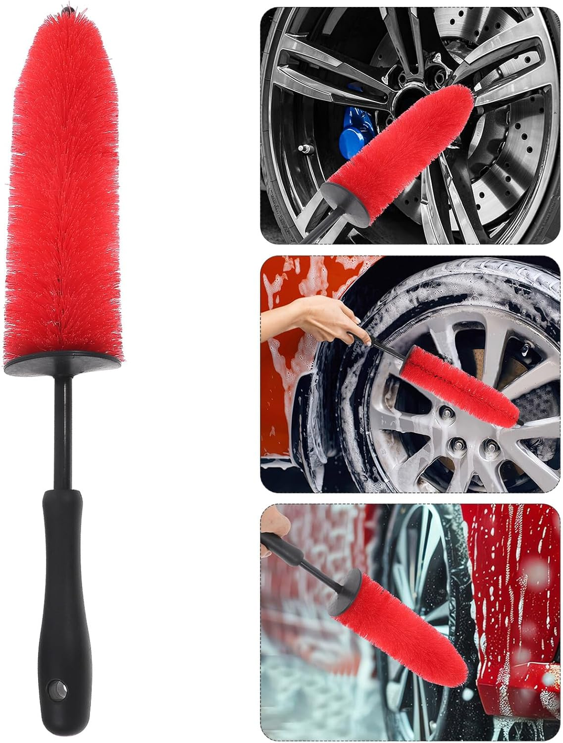 Parliky Ergonomic Car Wheel Cleaning Brush for Vehicle Wash Iron PP Materials Versatile Tire and Rim Cleaner for Thorough Automotive Detailing and Reach Areas image number 1