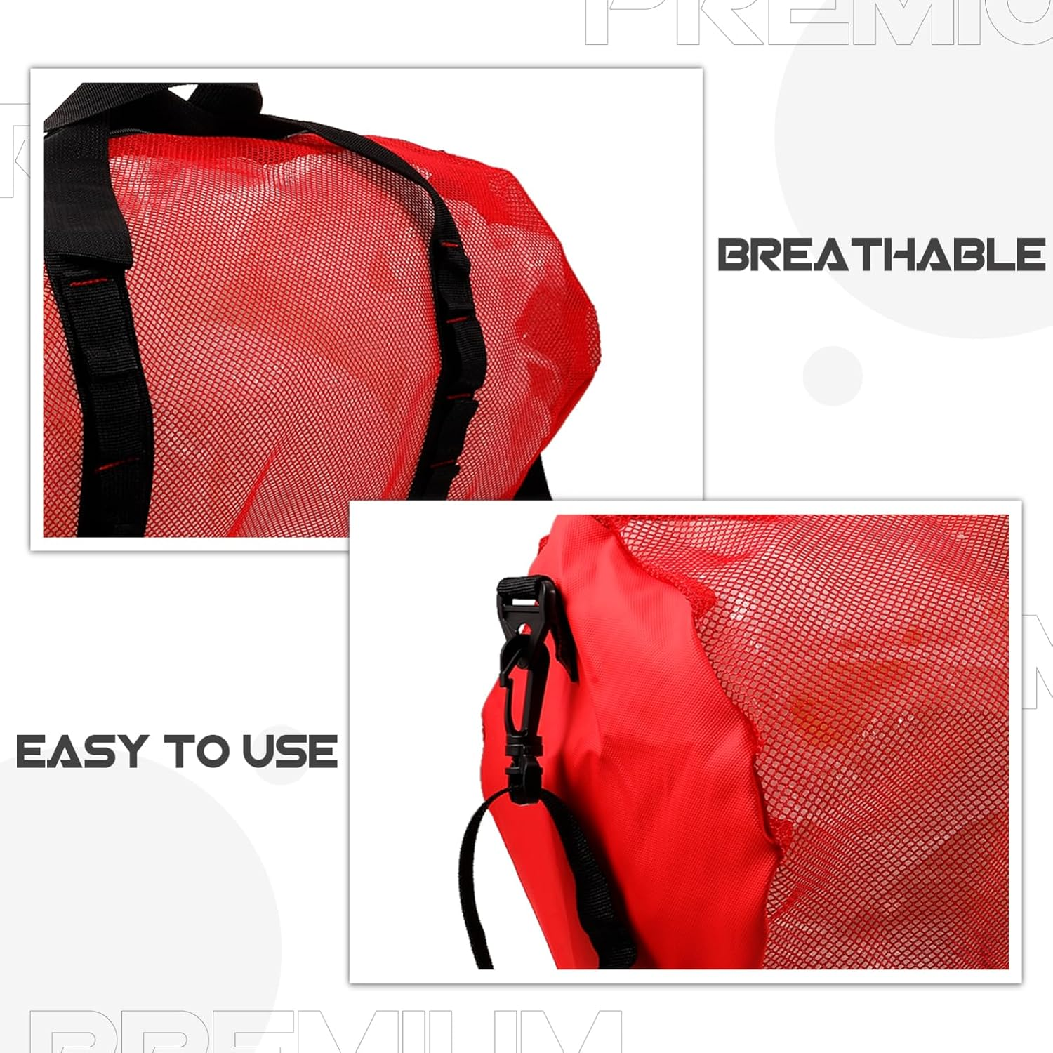 VANZACK Mesh Beach Tote Bag Drawstring Large Capacity for Pool Bag Organizer Storage for Shoes Towel Swim Gear Multi-Use