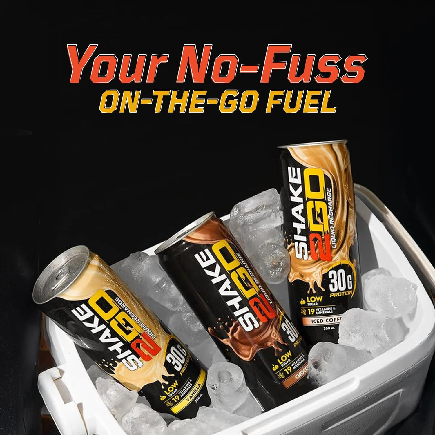 Optislim Shake2Go Ready-To-Drink Protein Shake, 30G Collagen Protein, Low Sugar, 19 Vitamins & Minerals, Healthy Energy Meal Replacement Sports Nutrition Drink (Pack of 10, Vanilla)