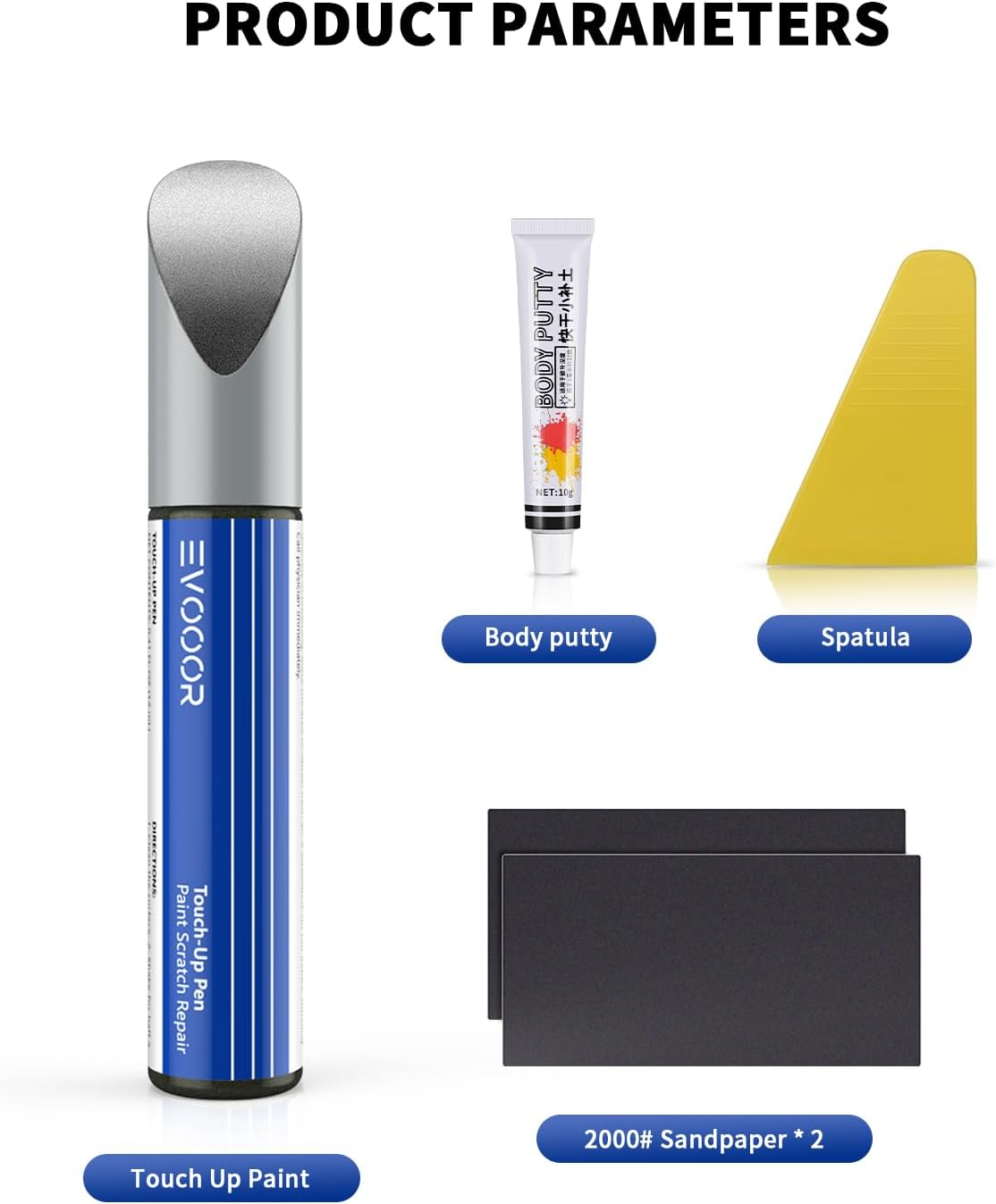 Quicksilver(Pn00) Touch up Paint for Tesla Curb Rash Repair Kit - DIY Kit with Color-Matched Touch up Paint for Model 3/Y/S/X - Paint Kit- Stealth Grey image number 3