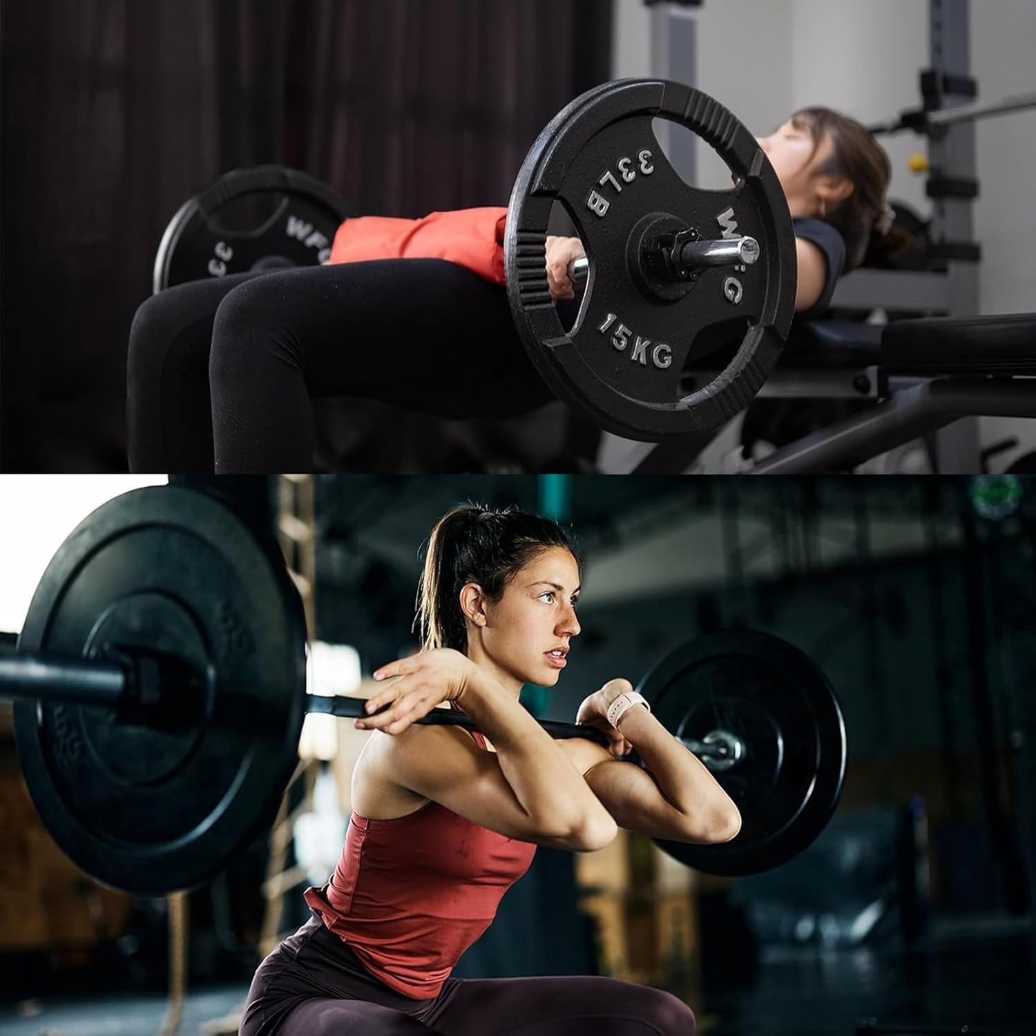 Barbell Clamps Collars for 2 Inch Olympic Size Barbell Standard Bar Weight Plates Collar Clip for Workout Weightlifting Fitness Training Bodybuilding-Black image number 1