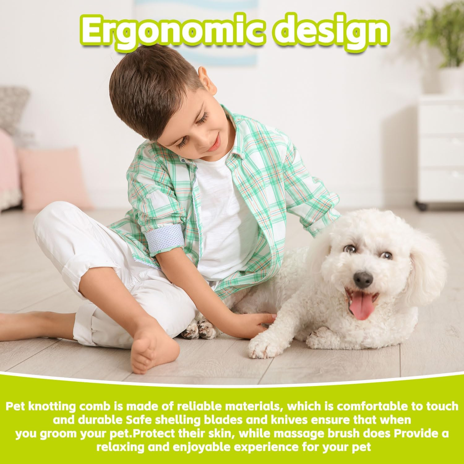 Pet Knotting Comb, Pack of 2 Cat Dematting Knives, Dematting Knife with Steel Blade, Knot Comb for Cats, Dematting Comb for Dogs, Knotting Comb Cats, for Removing Matted and Loose Hair image number 4