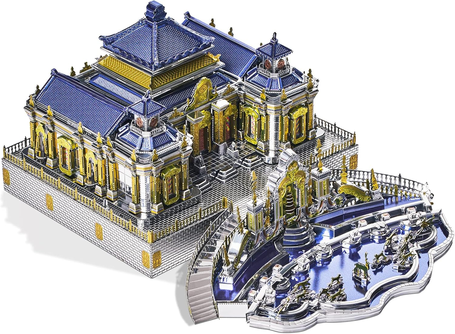 Piececool 3D Metal Puzzles, Beijing Siheyuan Courtyards House Model Kits to Build for Adults, Chinese Architecture Building Blocks 3D Puzzle Learning Toys Best Gifts DIY Craft Home Decor - 203 Pcs