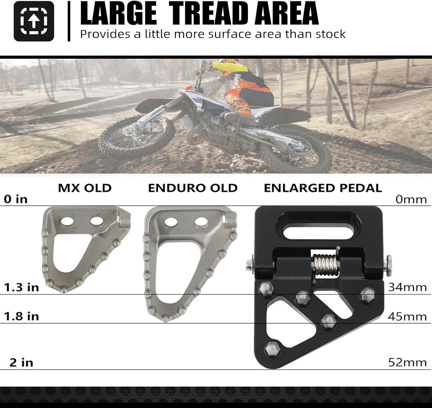 NICECNC Motorcycle Foldable Brake Pedal Replacement Tip Compatible with KTM 125-530 XCW XCFW EXC EXCF 2004-16 690 Enduro R 2008-23 690 SMC R 12-23,Compatible with Husqvarna TC125 250 14-15,See Fitment image number 5