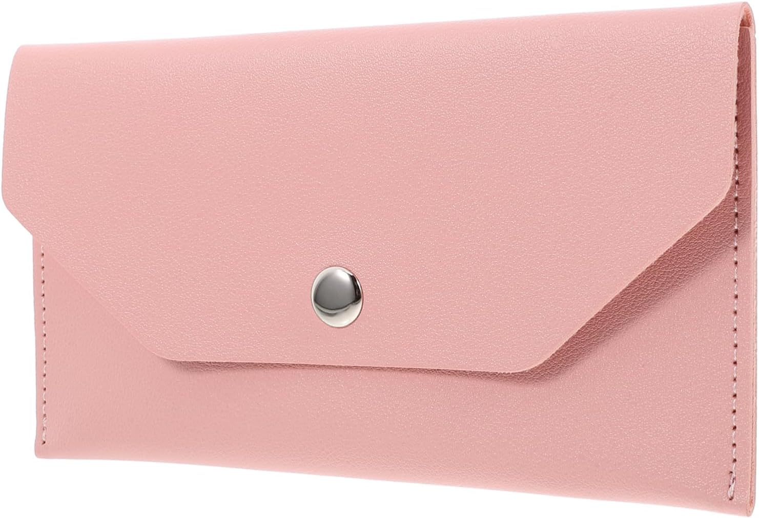 Jojofuny Pu Business Card Holder Cash Envelopes Bag Passport Pouch for Travel Card Organizer Passport Case for Airport Money Envelope