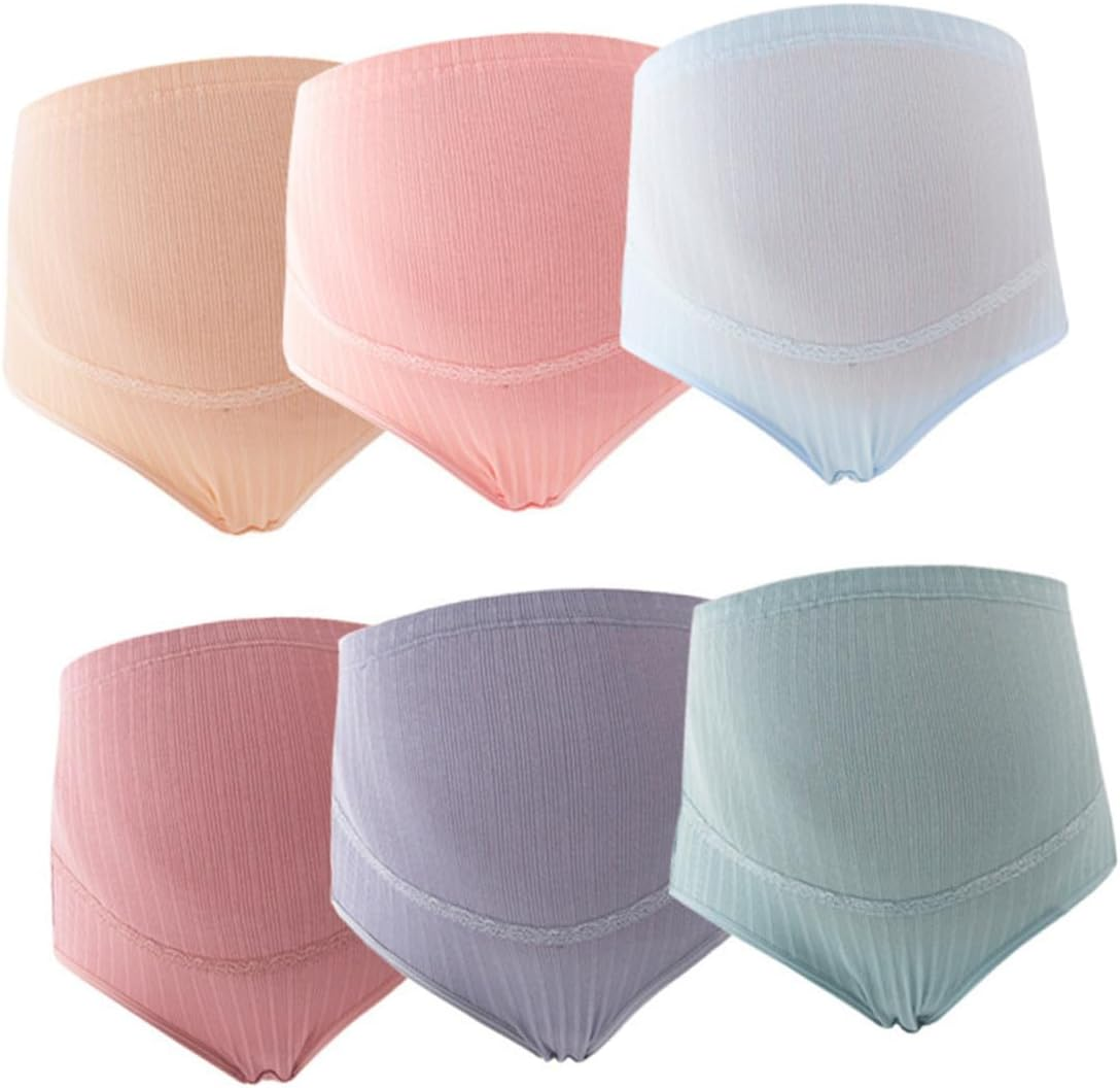 3Pcs Cotton High Waist Maternity Panties Adjustable Stomach Support Nursing Underwear for Pregnant Women Comfortable Breathable Stretchable Random Color Random Color image number 1