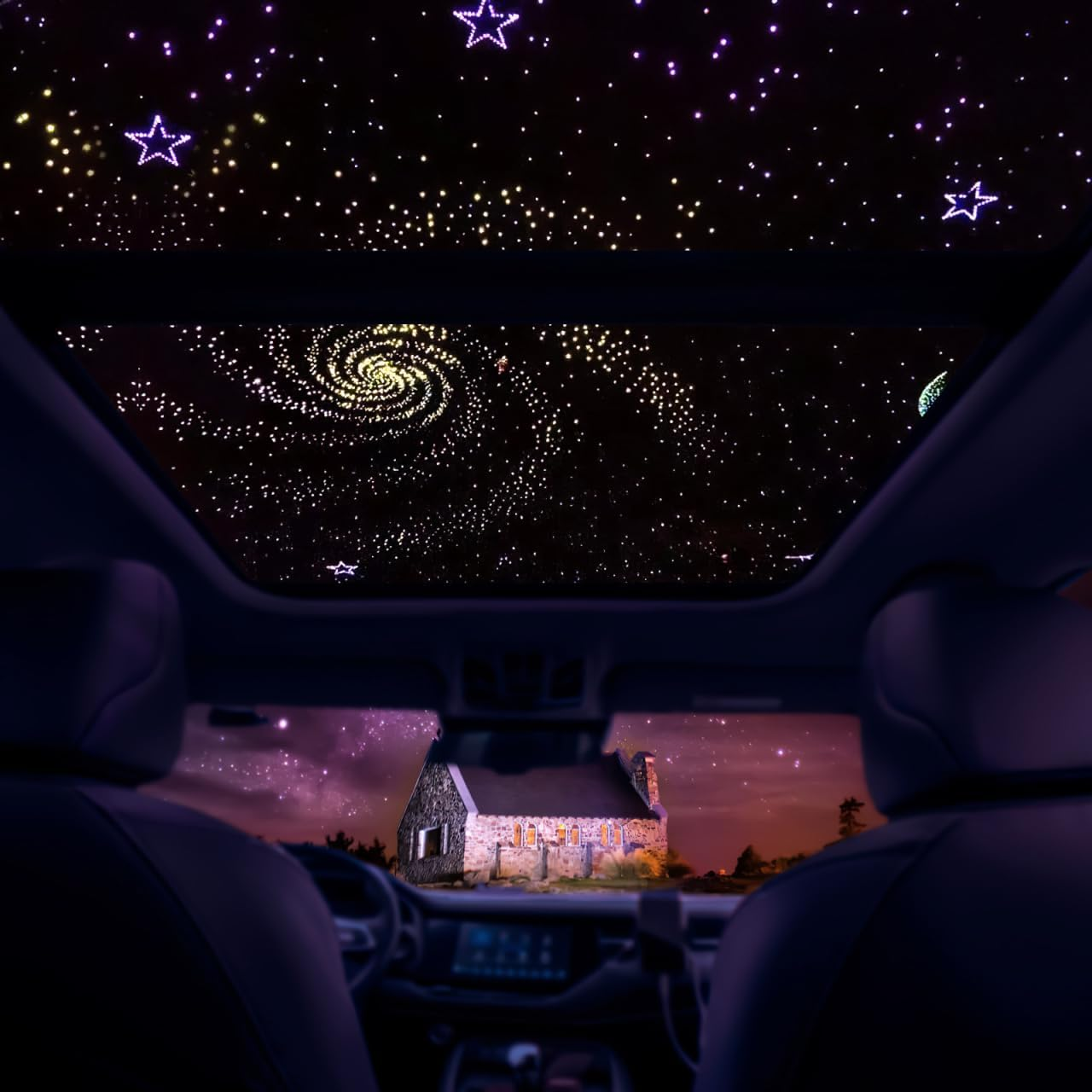 Alipis 500Pcs Car Roof Lights Kit Twinkle Starlight Headliner Fibre Optic Ceiling Car Interior Lights image number 2