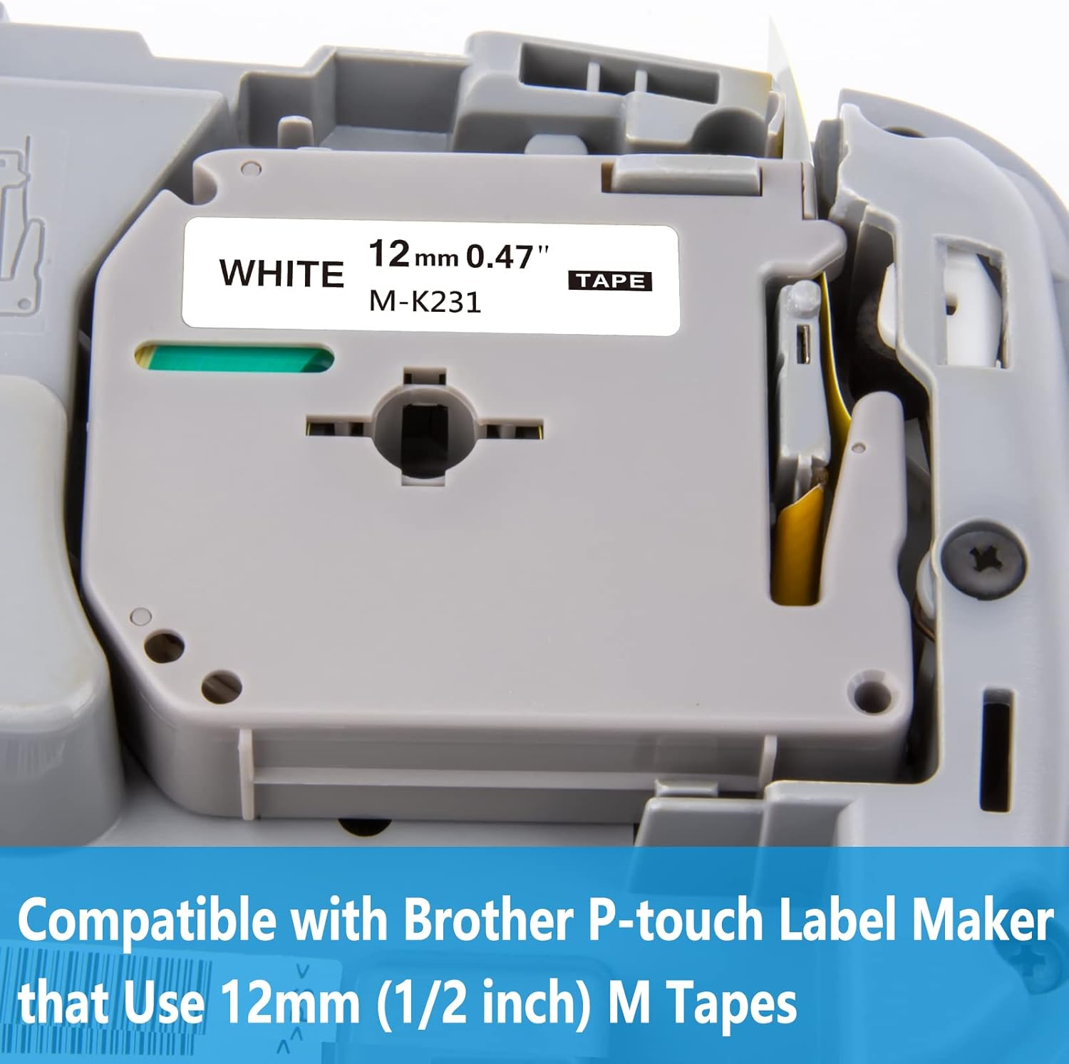 Weemay 7 Pack M-K231S Compatible for Brother Label Tape 12Mm 0.47 Inch Black on White M-K231 MK-231 M-231 M231 Plastic Labeling Tape for P-Touch PT-90 PT-80 PT-70 PT-85 PT-M95 PT-65 Label Maker image number 2