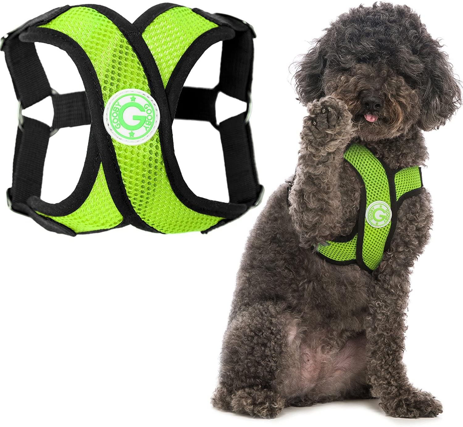 Gooby - Comfort X Step-In Harness, Choke Free Small Dog Harness with Micro Suede Trimming and Patented X Frame, Red, X-Large