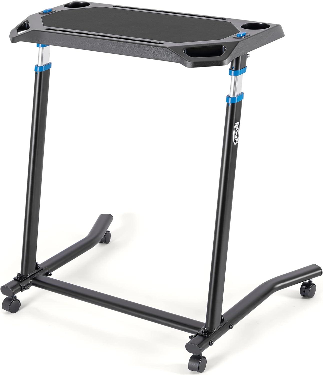 CXWXC Indoor Cycling Desk - Adjustable Height Bike Deak Laptop Stand Non-Slip Surface - Portable Bike Trainer Fitness Desk with Lockable Wheels image number 2