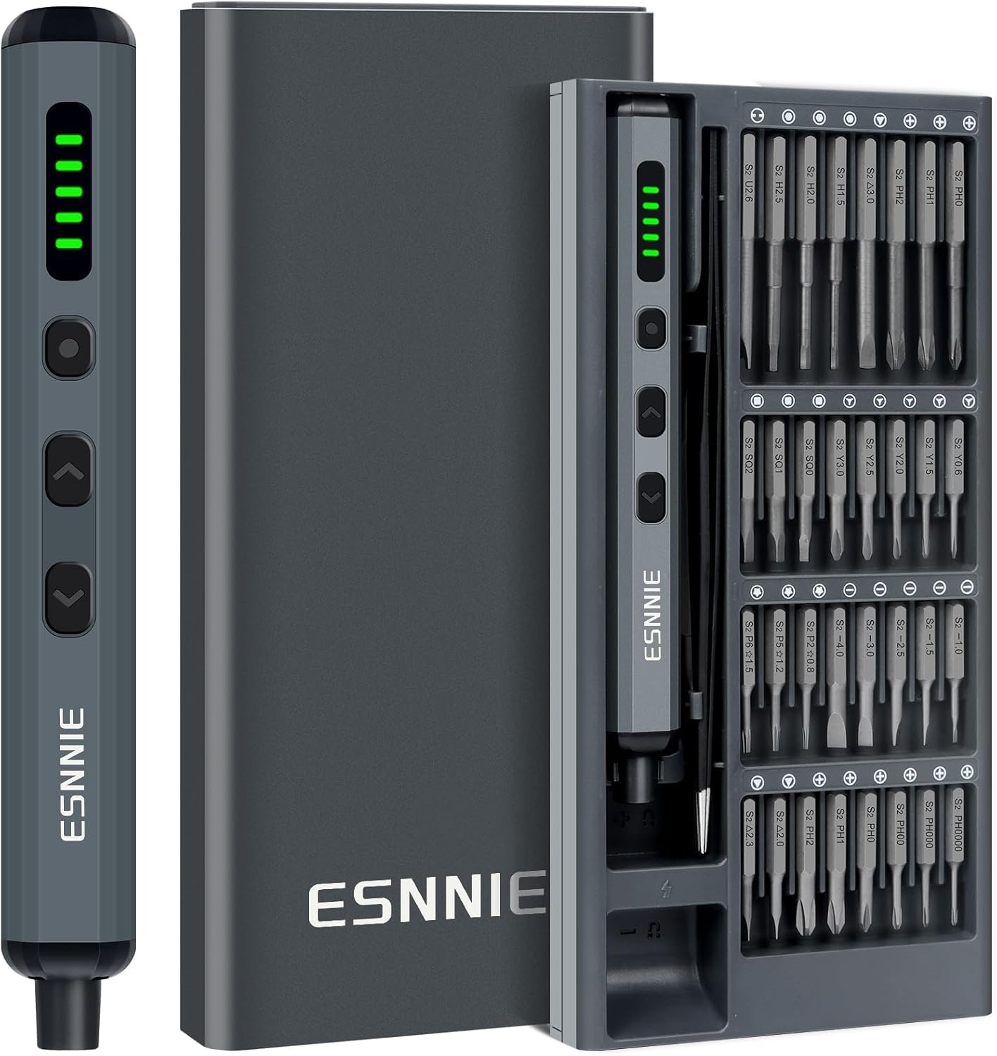 Mini Electric Screwdriver Set, 68 in 1 Small Electric Screwdriver Cordless - 64 S2 Preicison Bits, 5 Torque Settings, 4 LED Lights, Mini Power Screwdriver Repair Tool Kit for PC RC Electronic