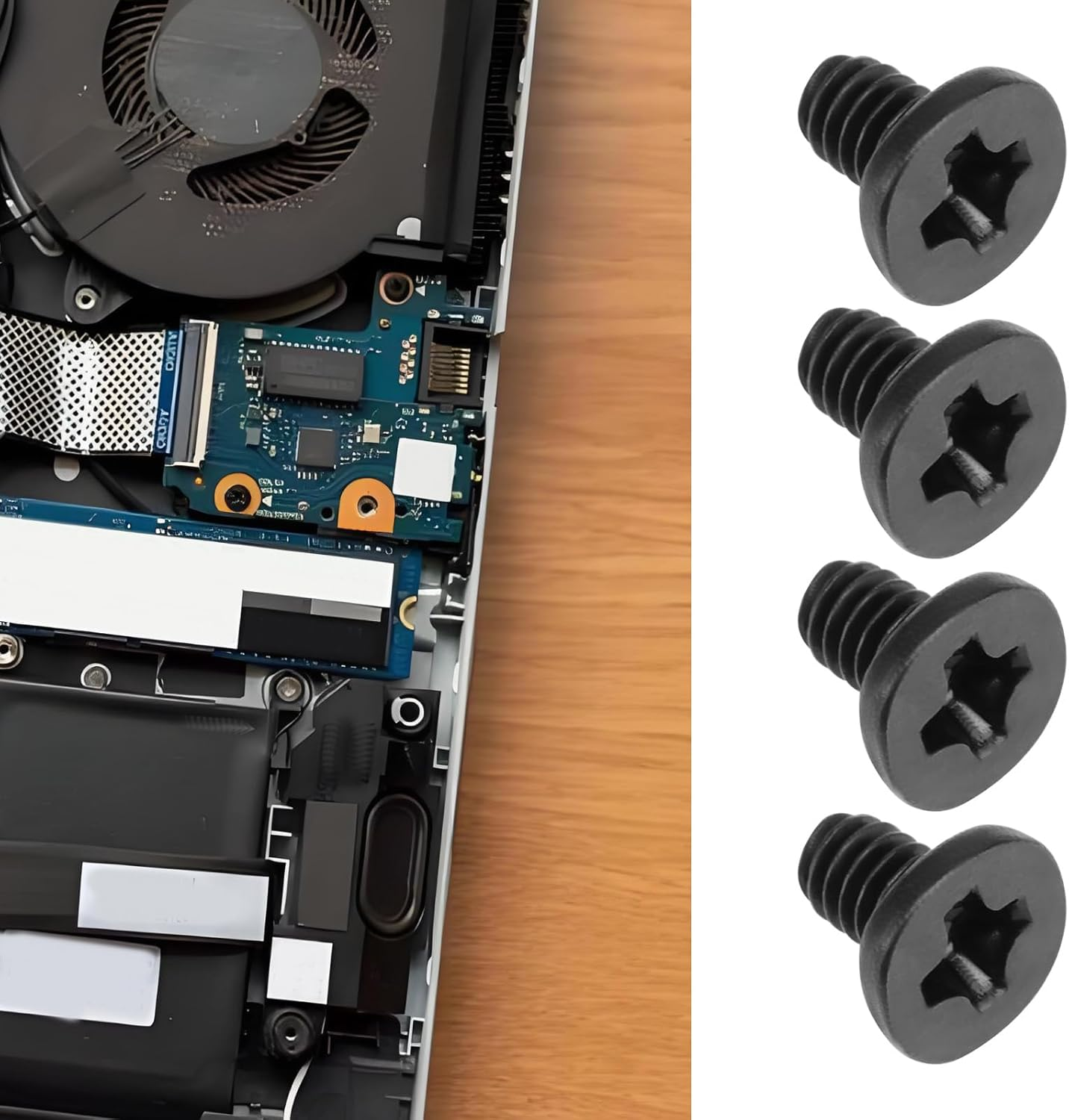 OTOTEC 200PCS M2 X 3Mm Replacement Phillips Flat Head Screw 4Mm Dia Screw Head Flat Head Screw for Laptop PC TV Fan Heatsink Switch, Black